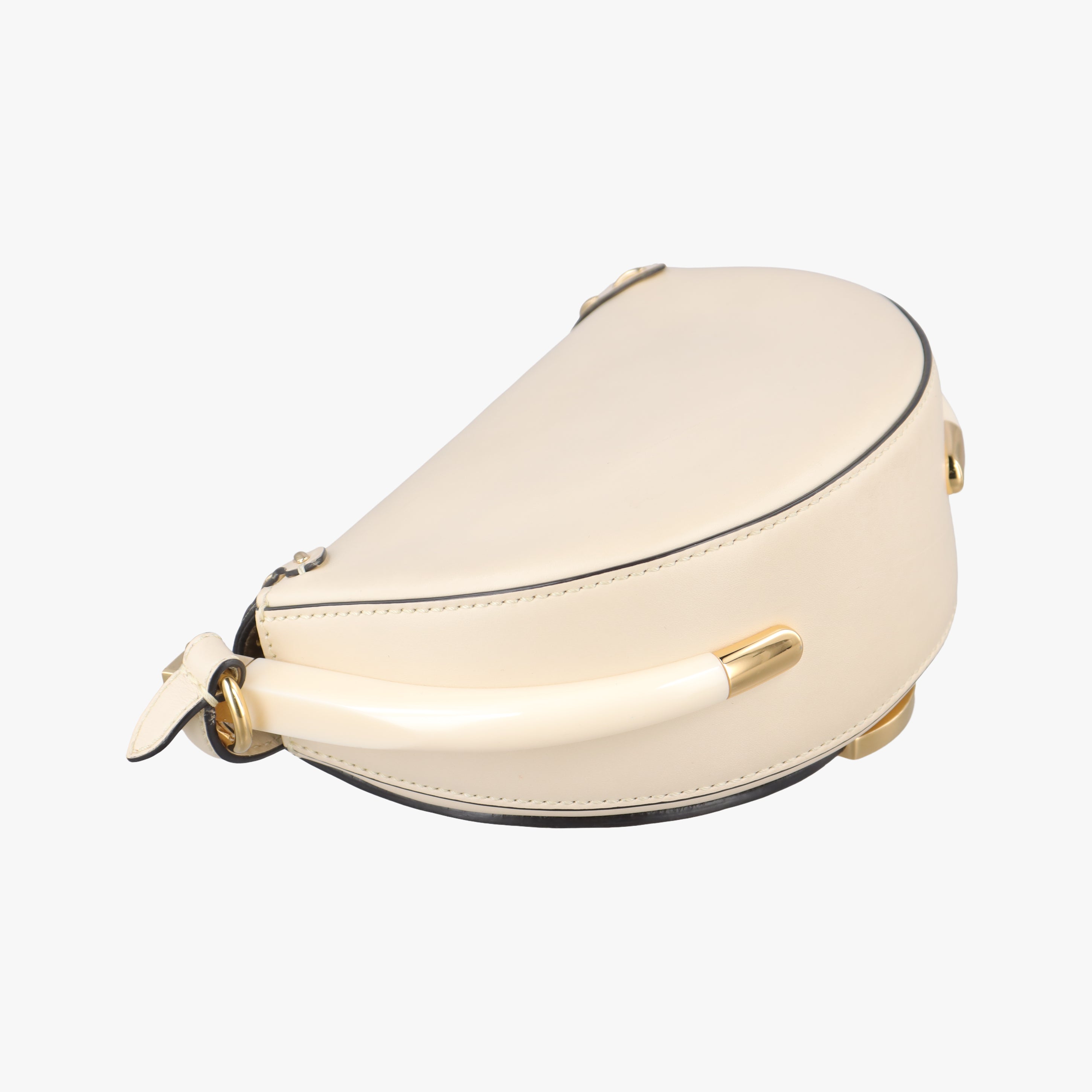 Pre-owned Fendi Moonlight Beige Leather 8BT346 shoulderbag | stylenewstar