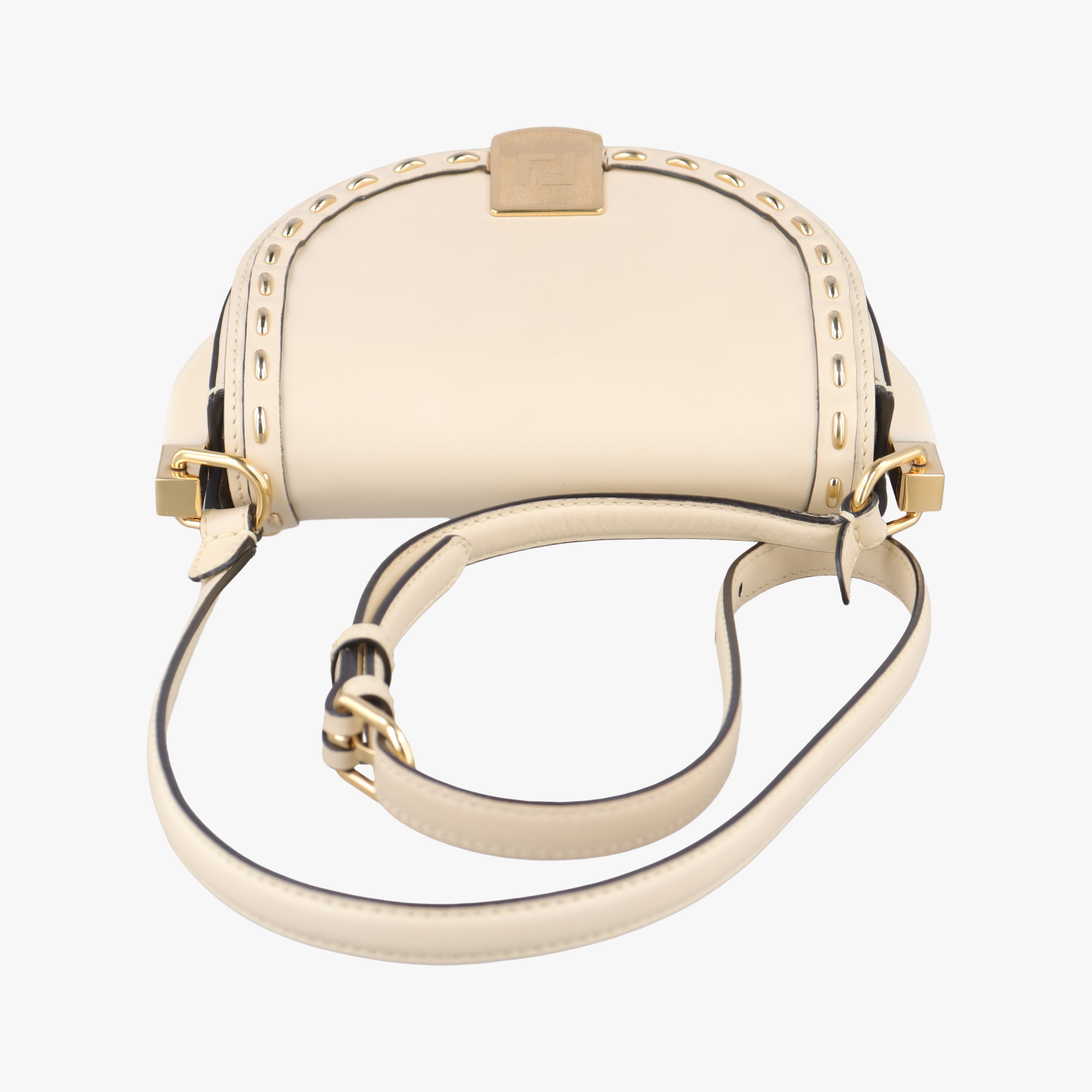 Pre-owned Fendi Moonlight Beige Leather 8BT346 shoulderbag | stylenewstar