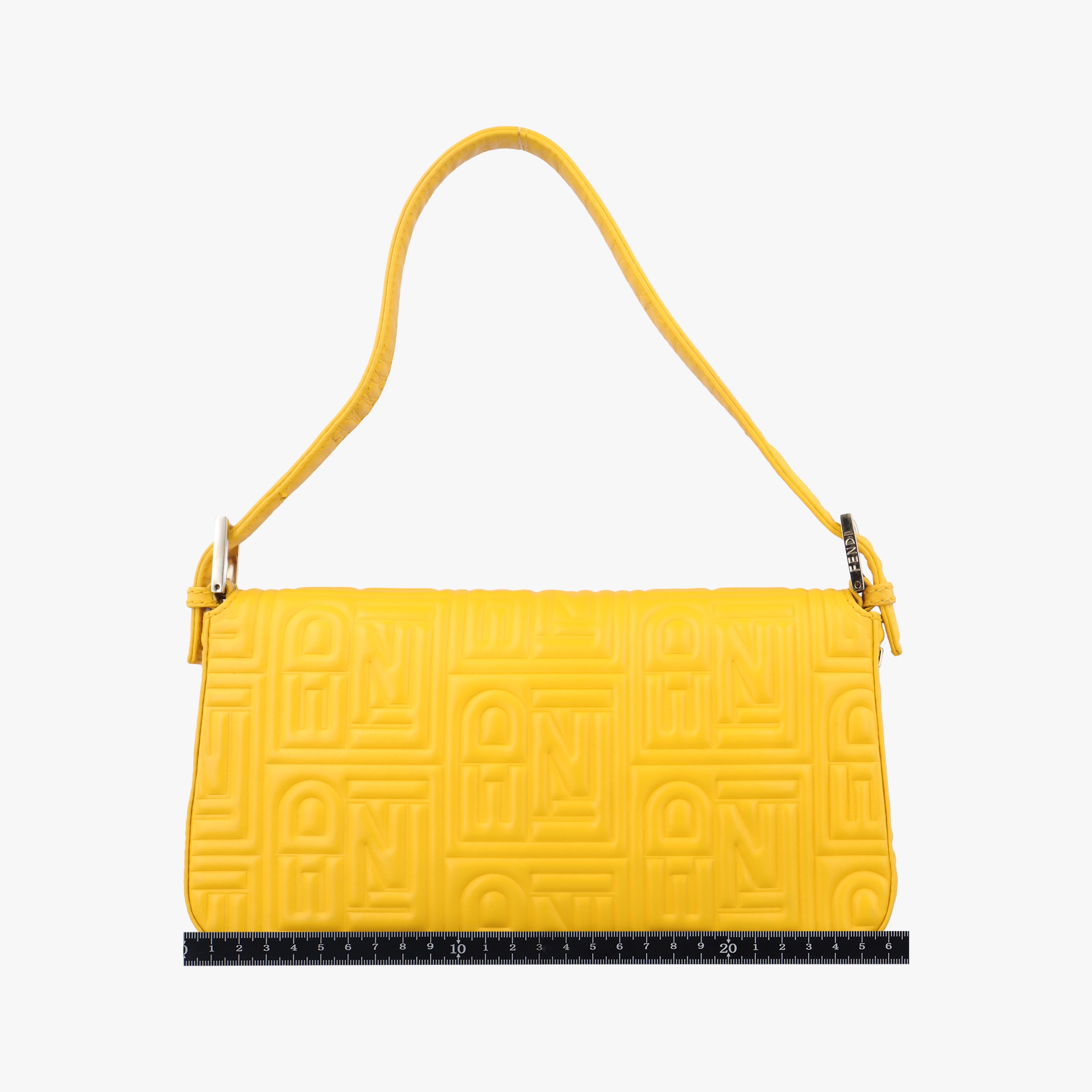 Pre-owned Fendi BAGUETTE Yellow Leather 8BR600 shoulderbag | stylenewstar