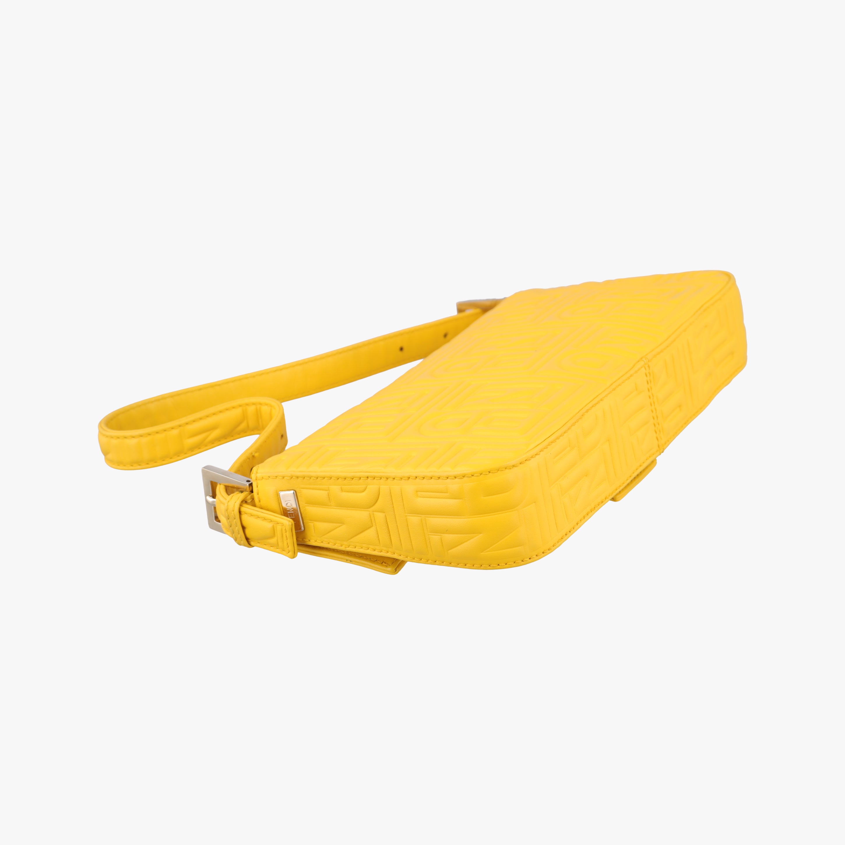 Pre-owned Fendi BAGUETTE Yellow Leather 8BR600 shoulderbag | stylenewstar