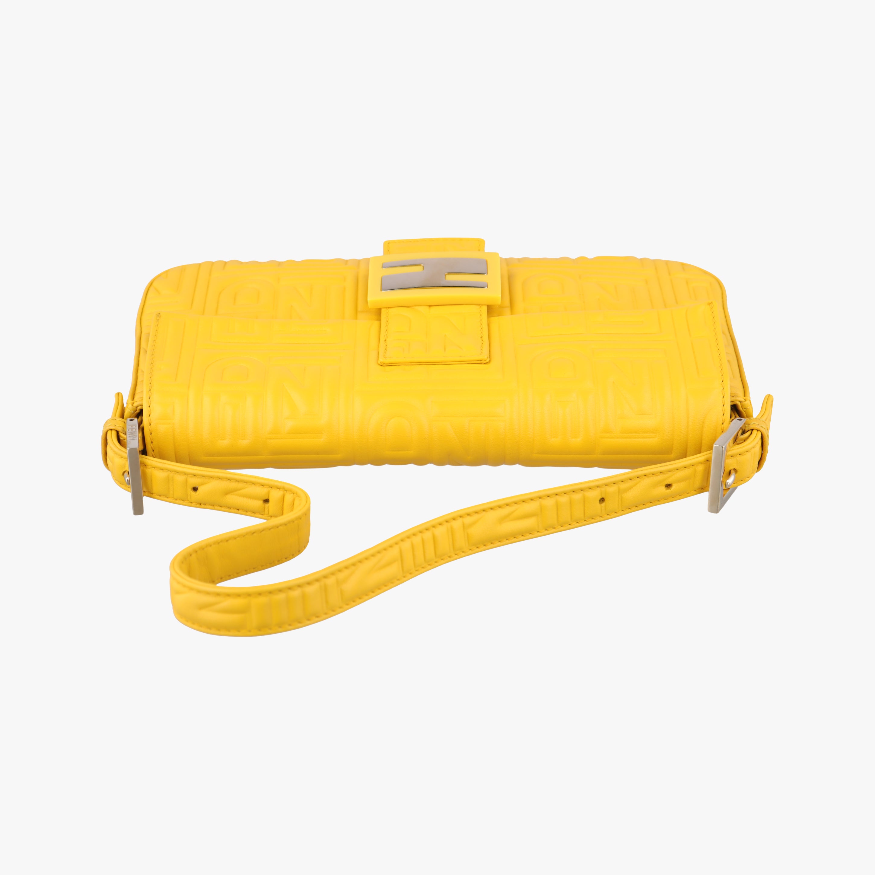 Pre-owned Fendi BAGUETTE Yellow Leather 8BR600 shoulderbag | stylenewstar