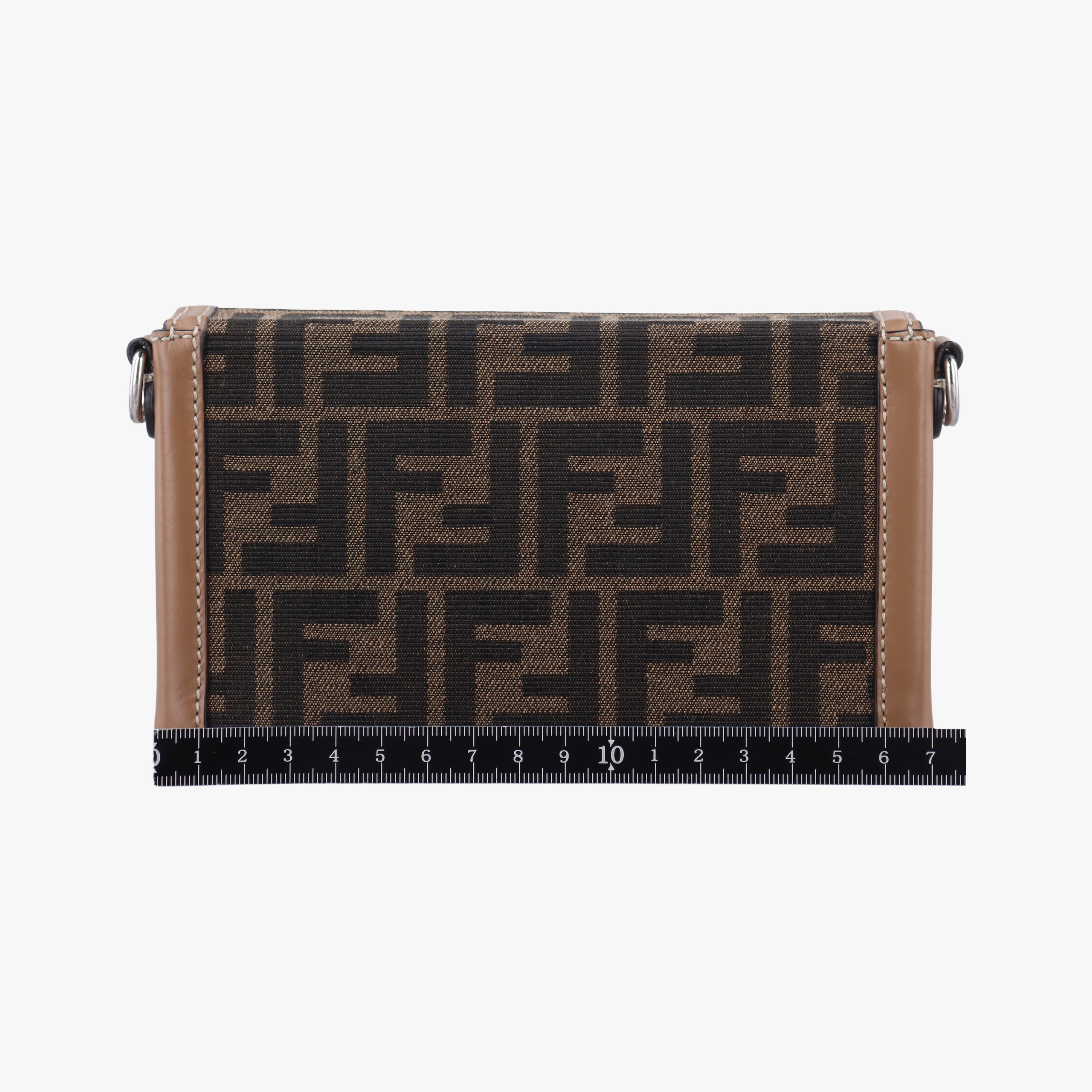 Pre-owned Fendi Zucca Soft Trunk Phone Pouch Brown Canvas 7AS139 shoulderbag | stylenewstar
