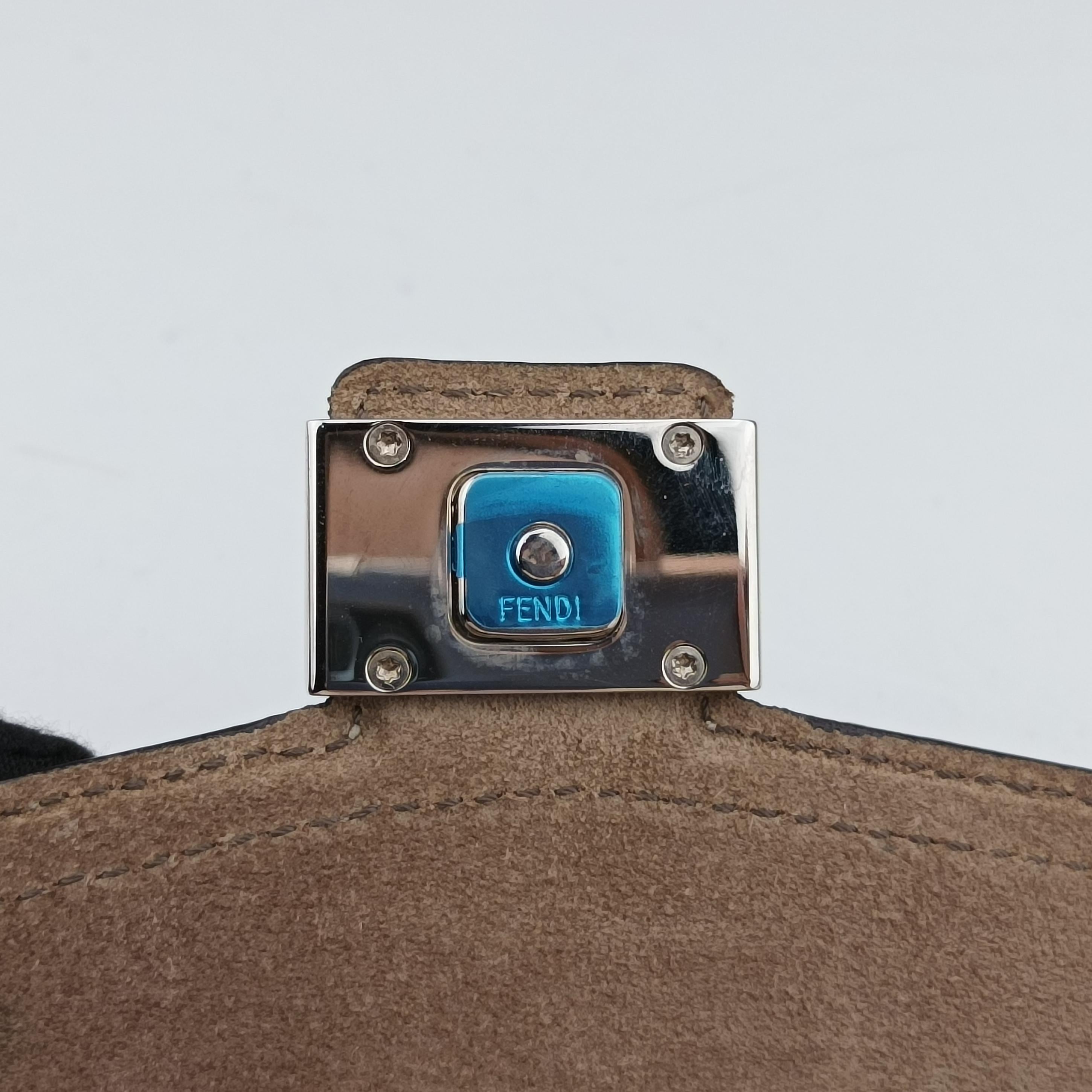 Pre-owned Fendi Zucca Soft Trunk Phone Pouch Brown Canvas 7AS139 shoulderbag | stylenewstar