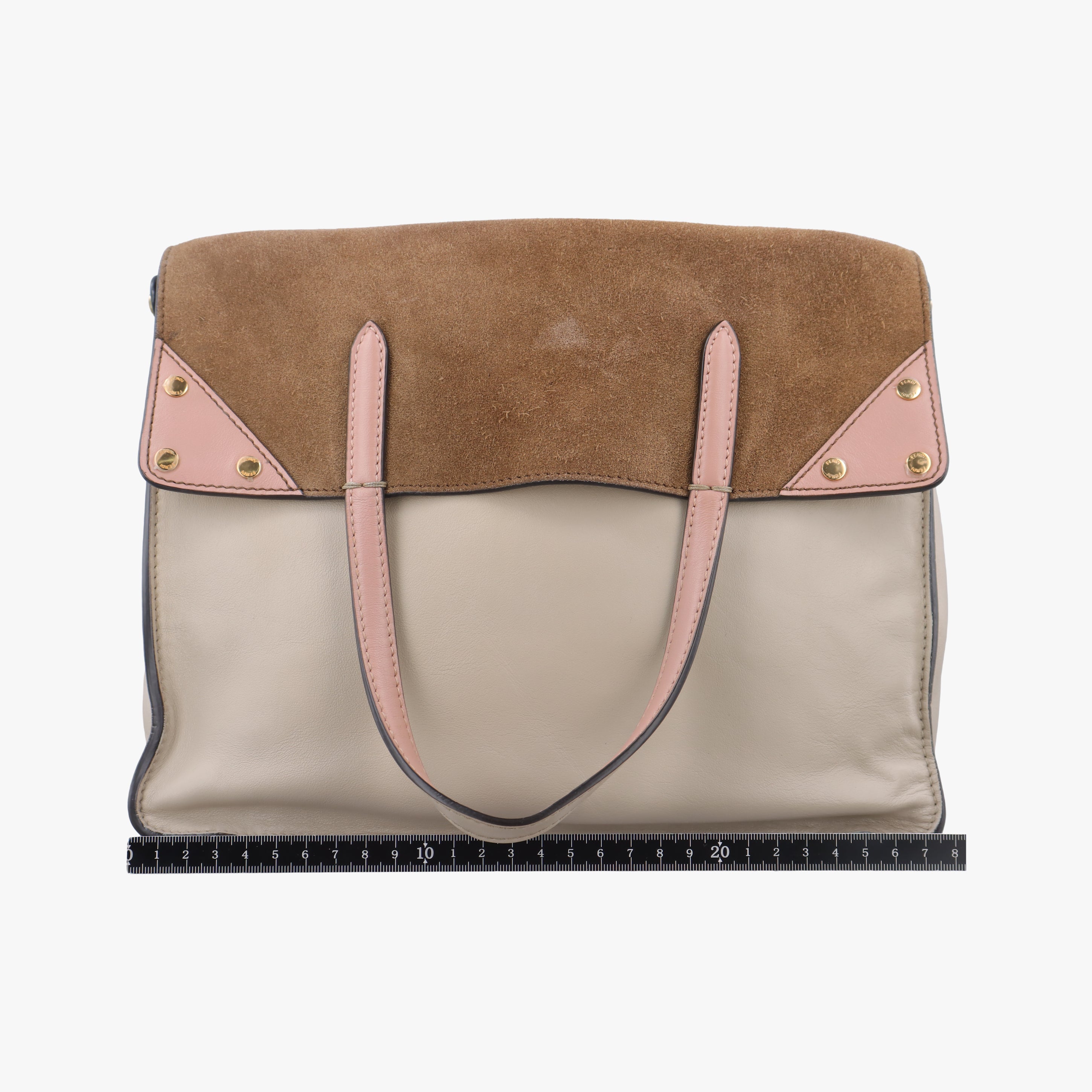 Vintage Fendi Flip Beige x Pink x Brown Leather x Suede 8BT303 shoulderbag | stylenewstar