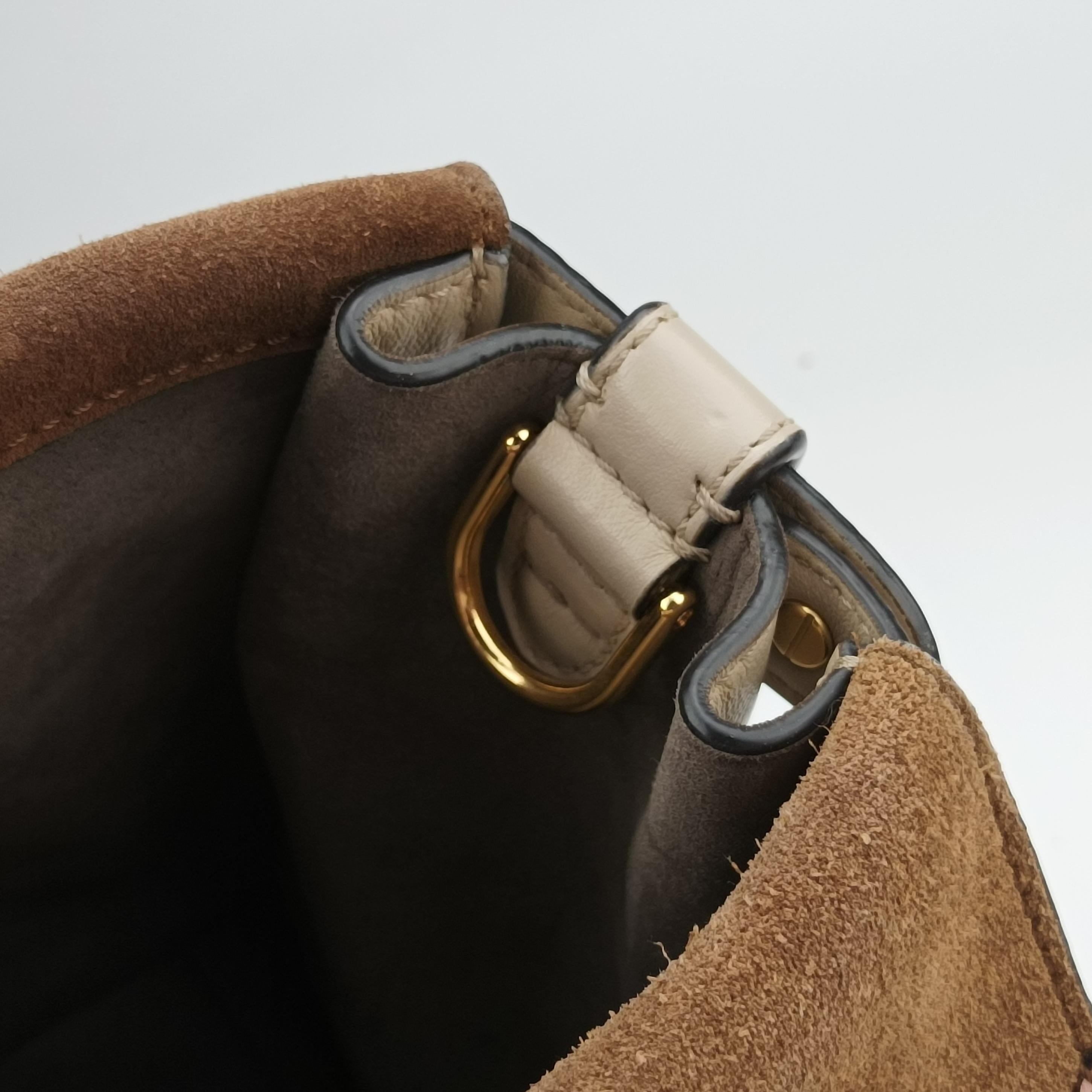 Vintage Fendi Flip Beige x Pink x Brown Leather x Suede 8BT303 shoulderbag | stylenewstar