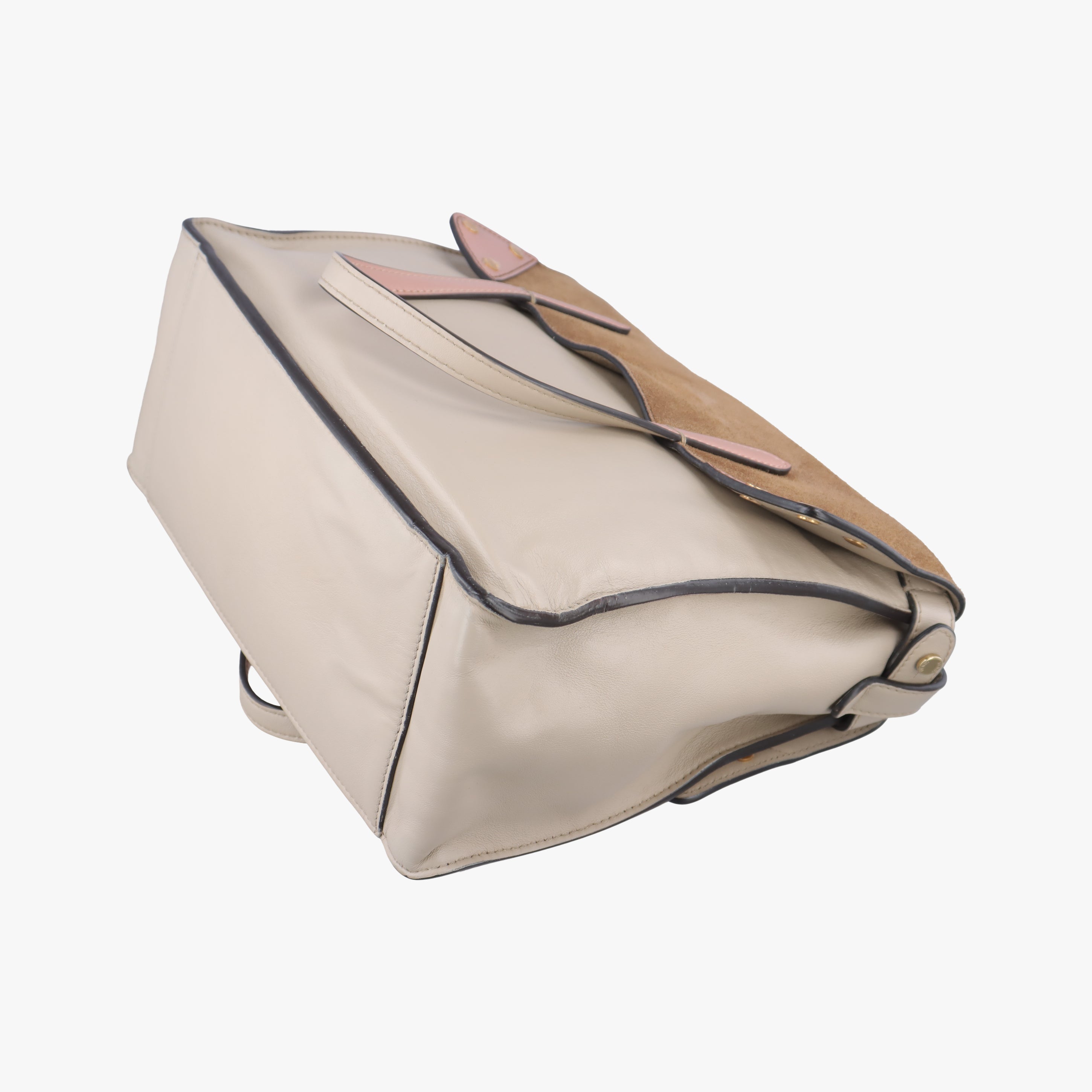 Vintage Fendi Flip Beige x Pink x Brown Leather x Suede 8BT303 shoulderbag | stylenewstar