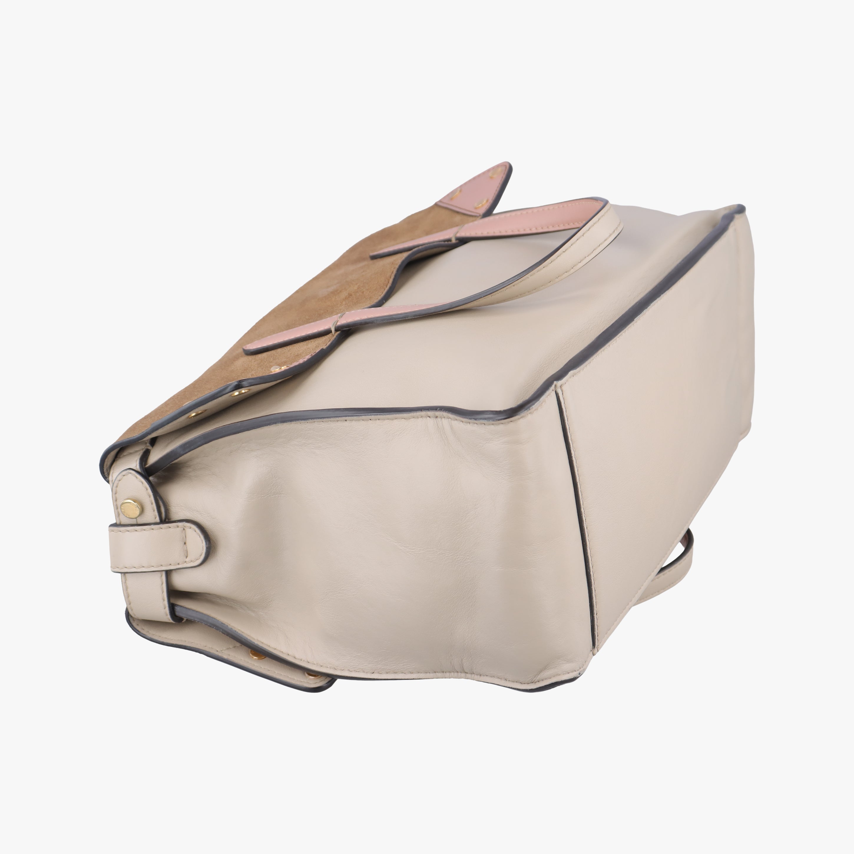 Vintage Fendi Flip Beige x Pink x Brown Leather x Suede 8BT303 shoulderbag | stylenewstar