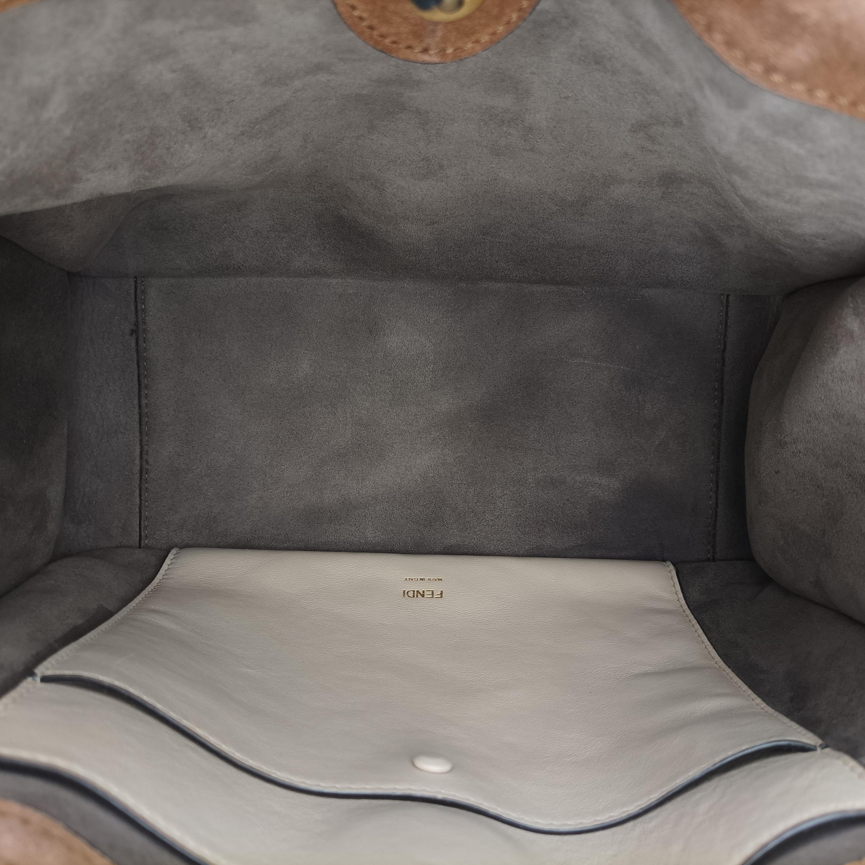 Vintage Fendi Flip Beige x Pink x Brown Leather x Suede 8BT303 shoulderbag | stylenewstar