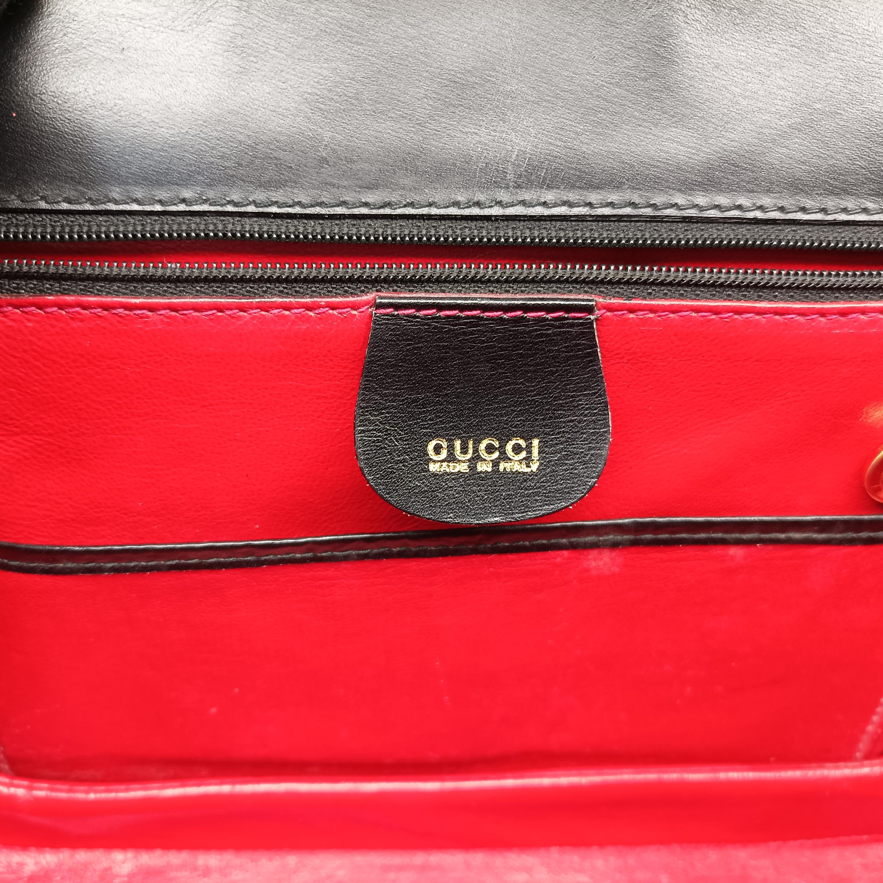 Pre-owned Gucci Bamboo Black Leather 000.12 handbag | stylenewstar