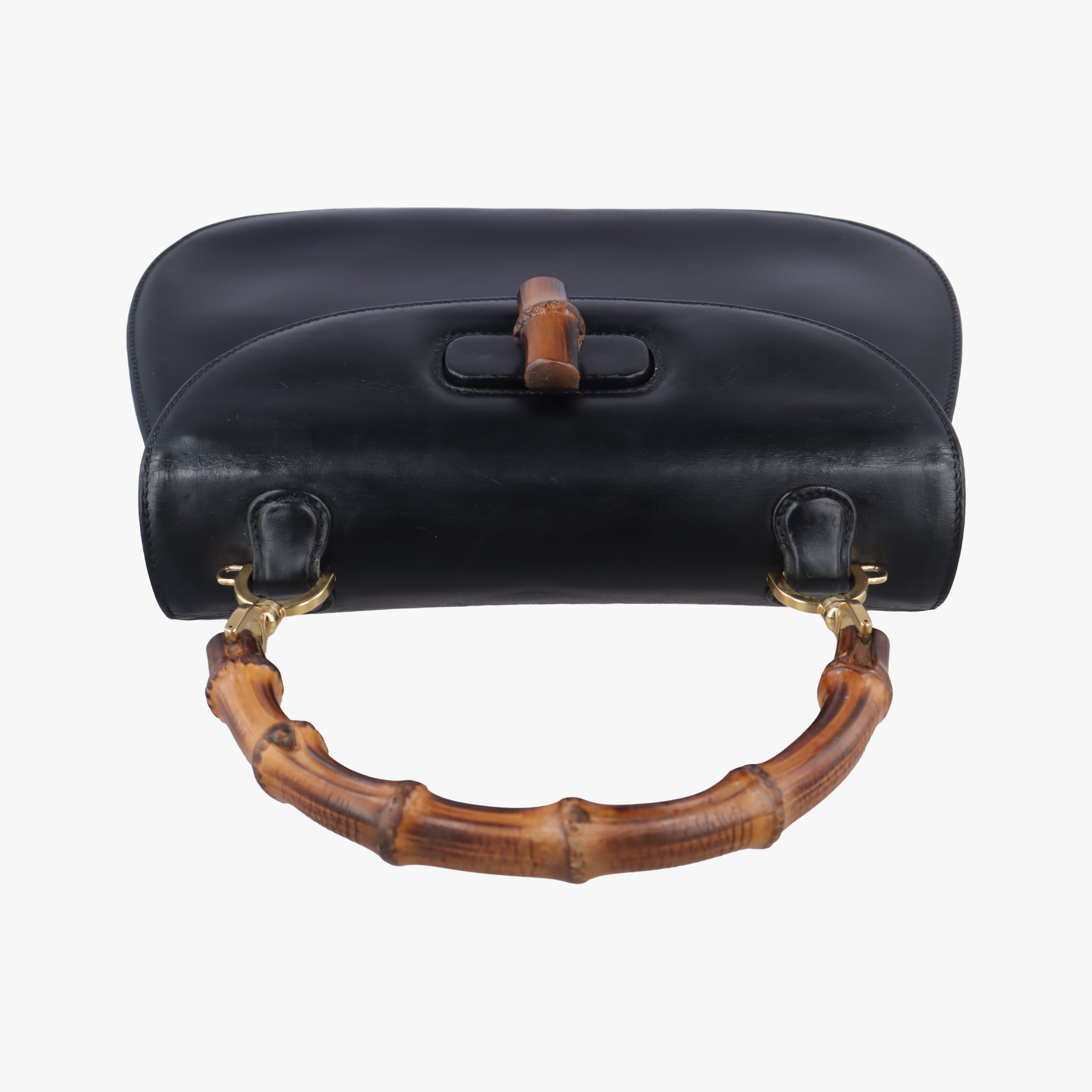 Pre-owned Gucci Bamboo Black Leather 000.12 handbag | stylenewstar