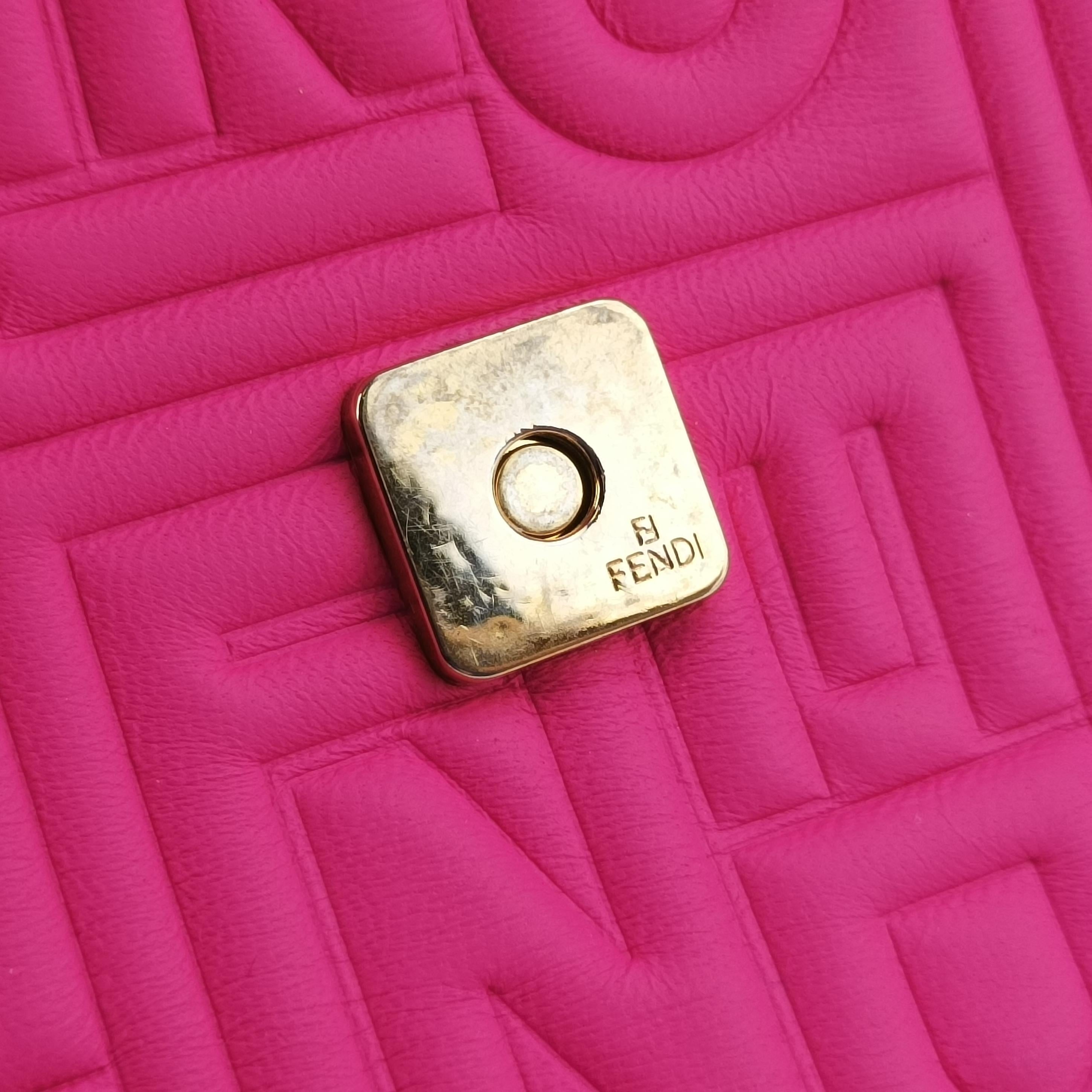 Pre-owned Fendi BAGUETTE Pink Leather 8BR600 shoulderbag | stylenewstar