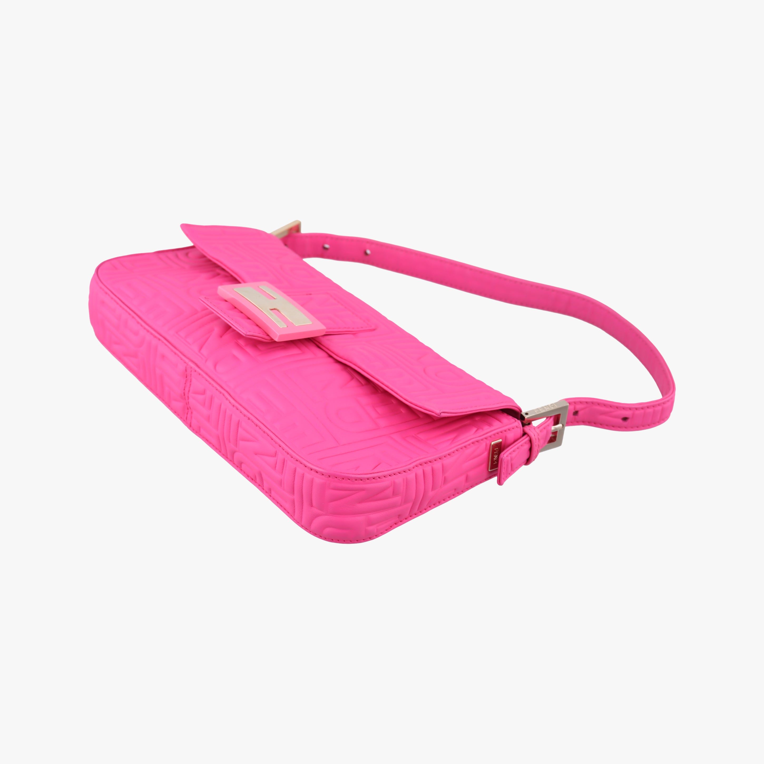 Pre-owned Fendi BAGUETTE Pink Leather 8BR600 shoulderbag | stylenewstar