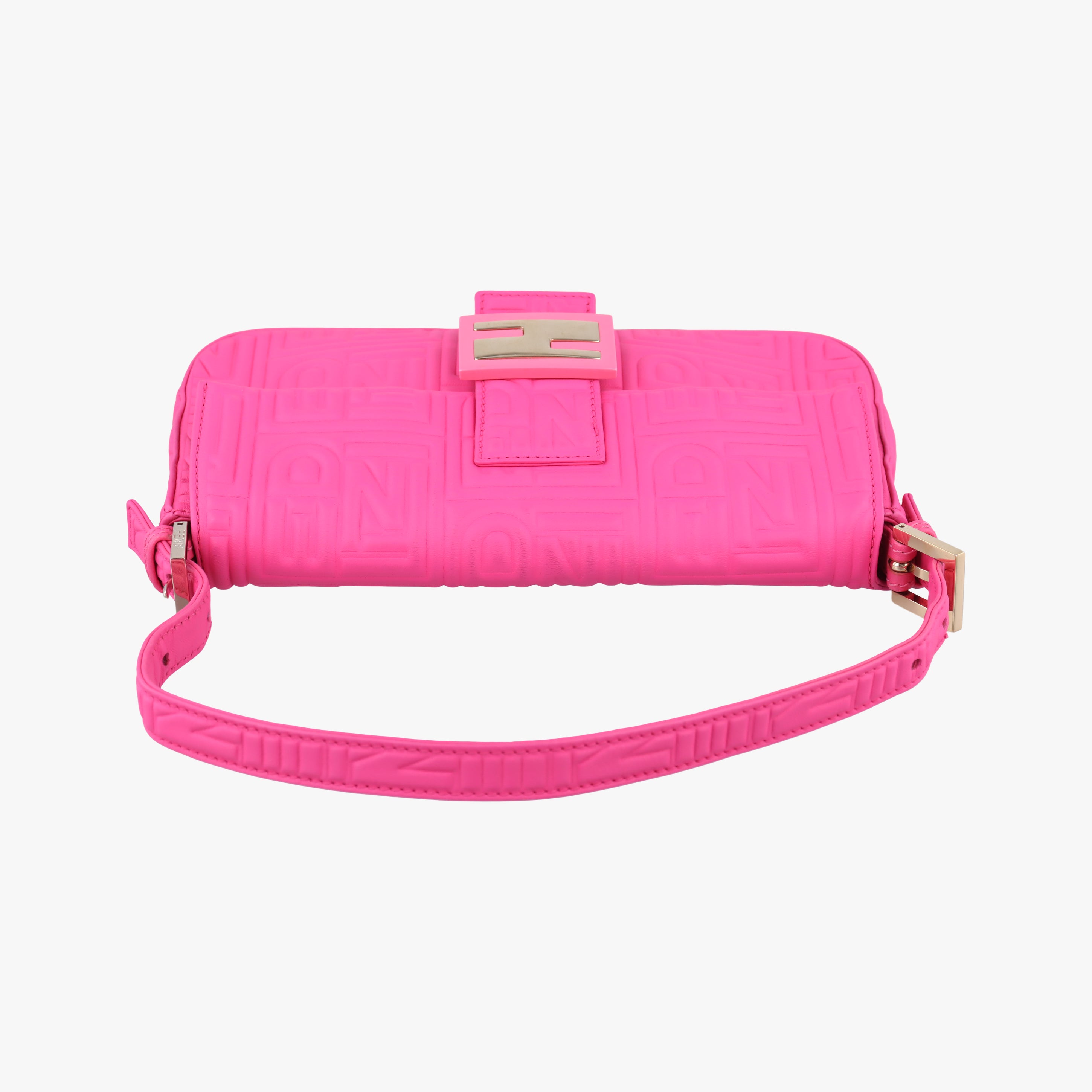 Pre-owned Fendi BAGUETTE Pink Leather 8BR600 shoulderbag | stylenewstar