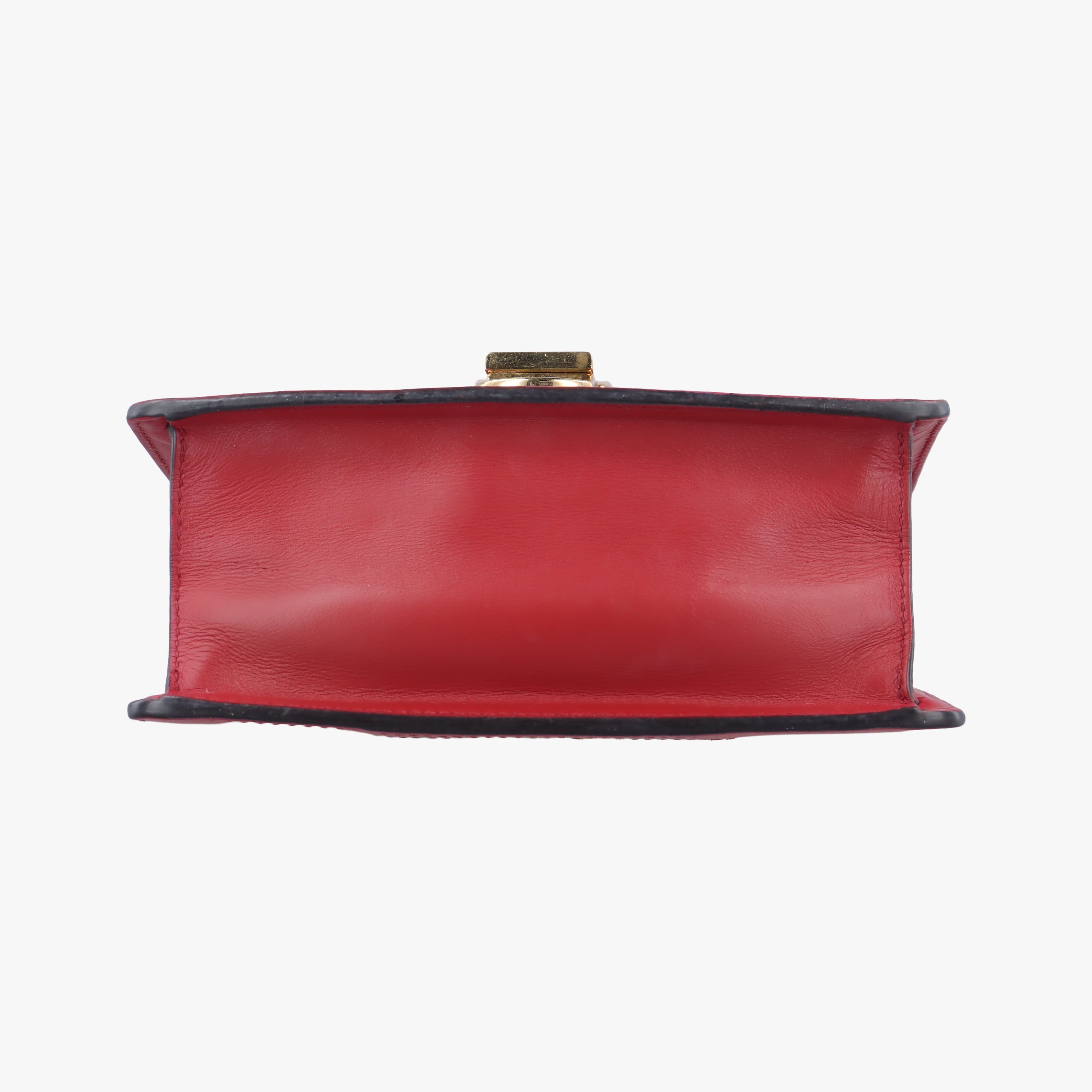 Pre-owned Gucci Sylvie Red×Navy Leather 431666 shoulderbag | stylenewstar