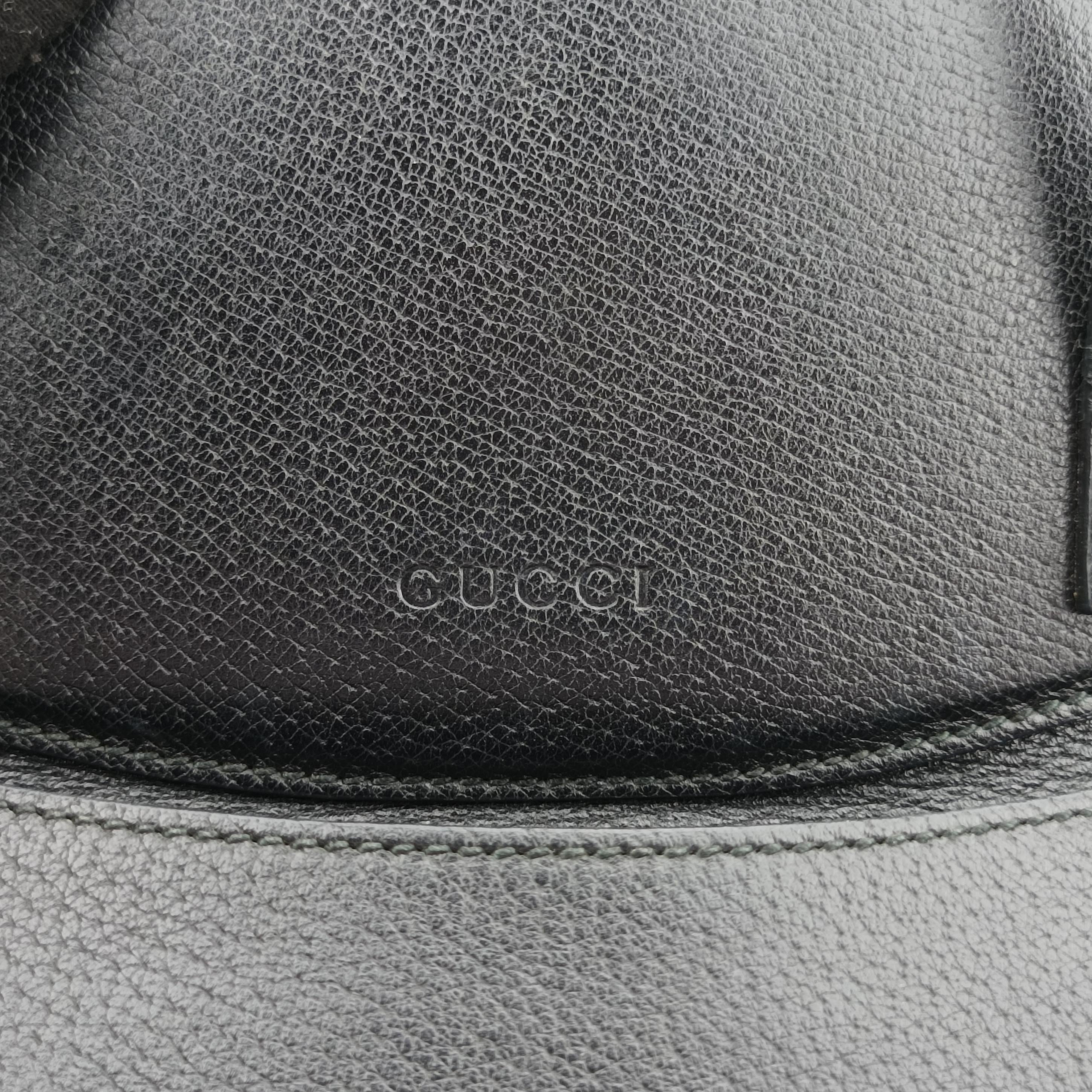 Pre-owned Gucci Crystal Butterfly Linea Totem Black x Green x Red Leather 505342 handbag | stylenewstar