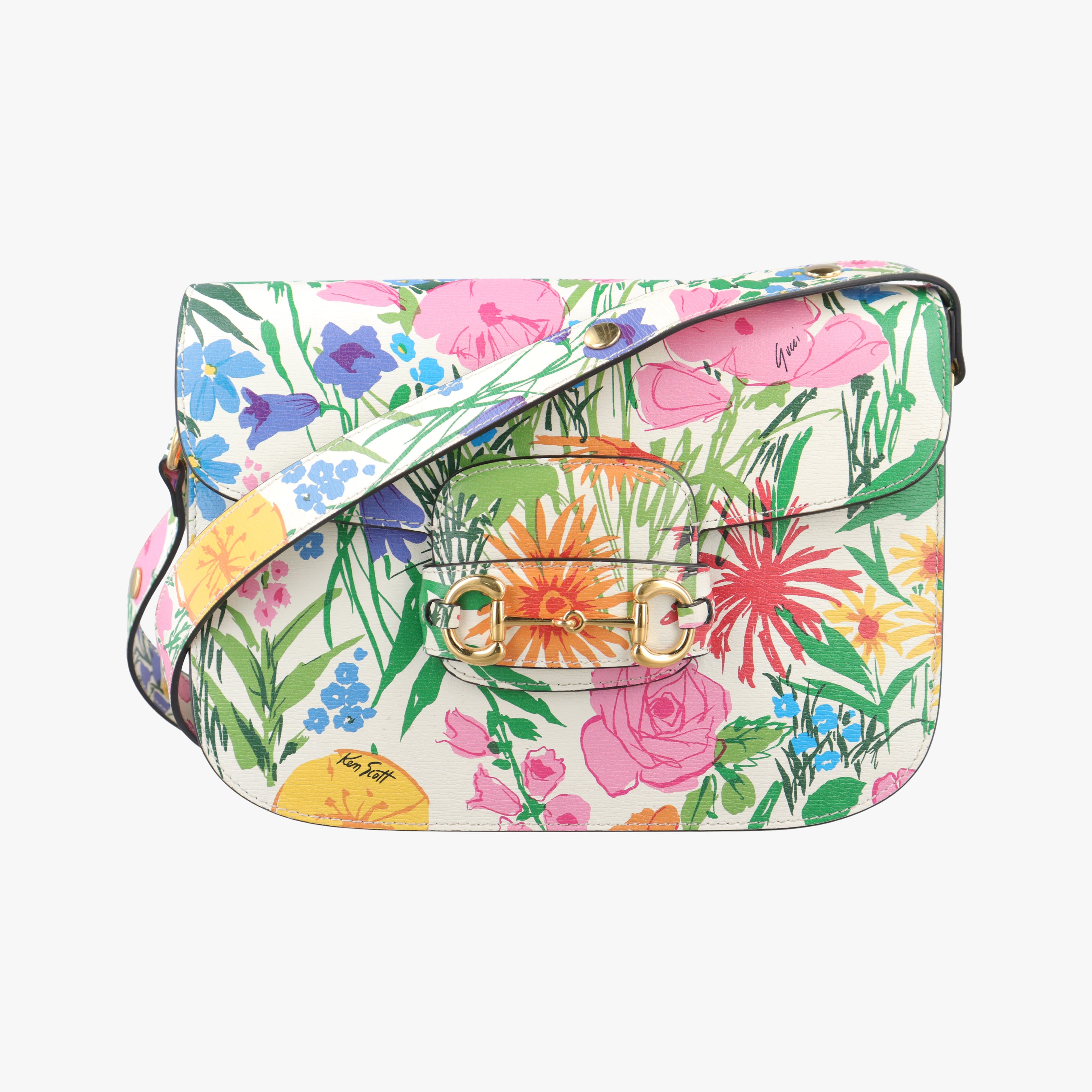 Pre-owned Gucci The Hacker Project Horsebit 1955 Multicolour Leather 602204 shoulderbag | stylenewstar