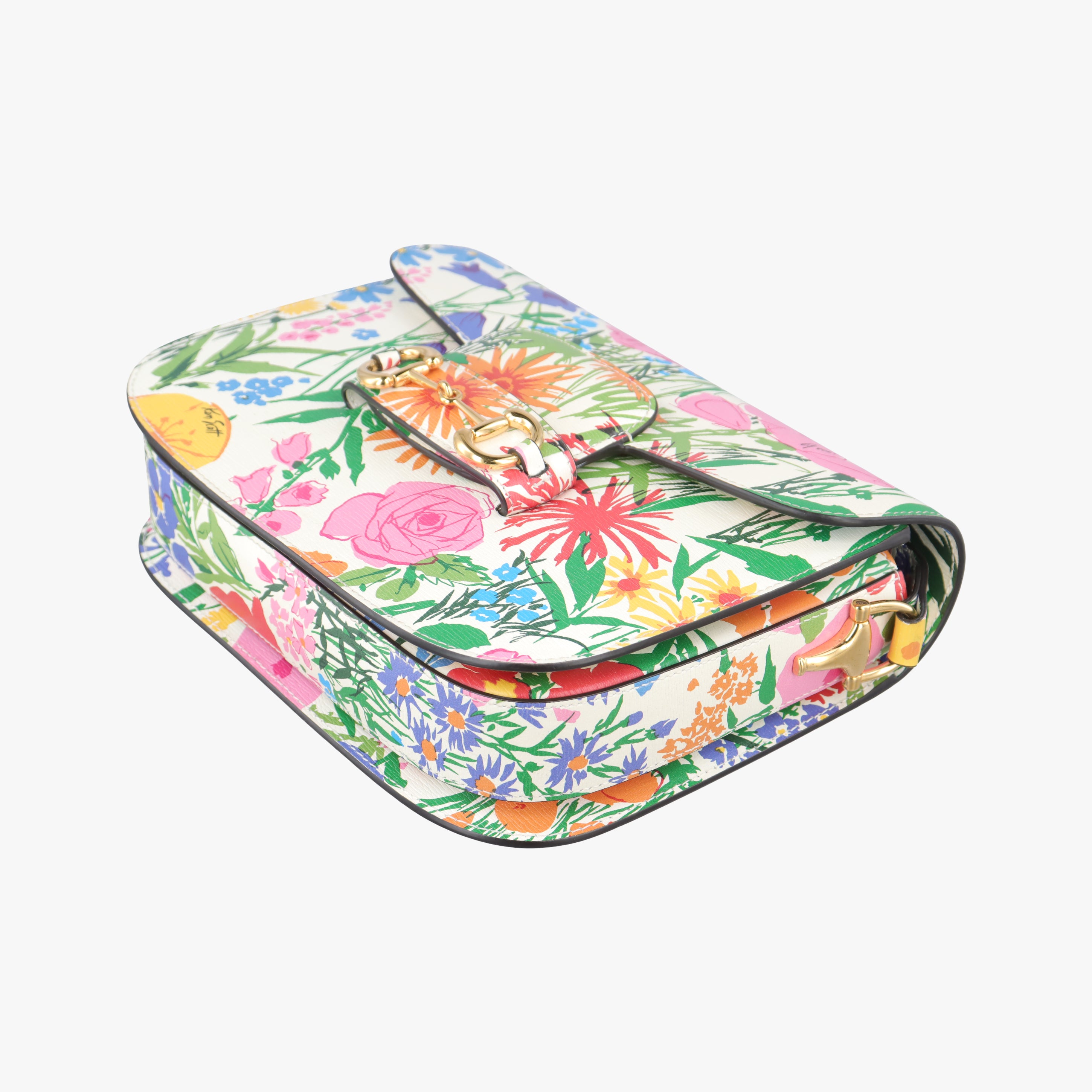 Pre-owned Gucci The Hacker Project Horsebit 1955 Multicolour Leather 602204 shoulderbag | stylenewstar