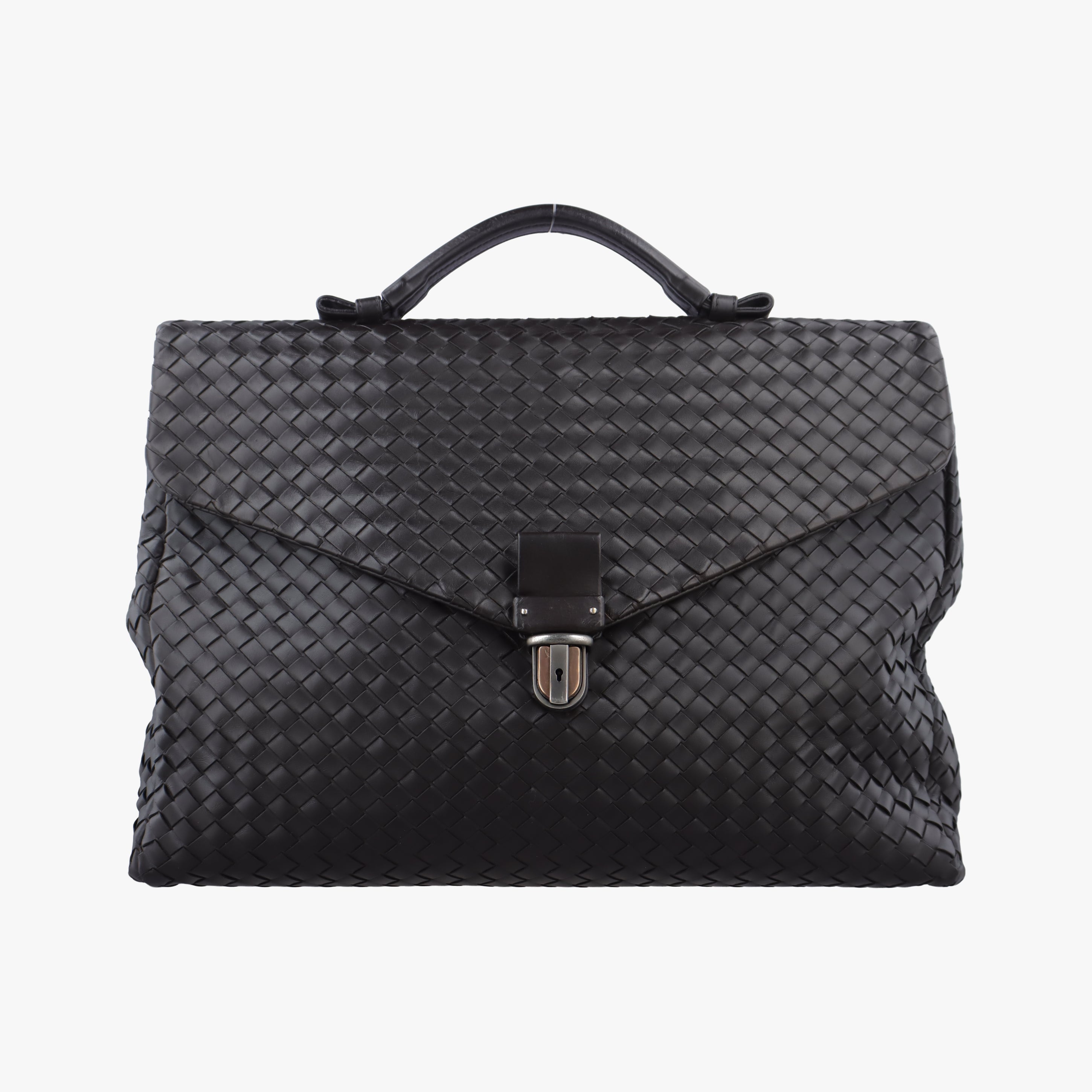Pre-owned Bottega Veneta Intrecciato Black lambskin  handbag | stylenewstar