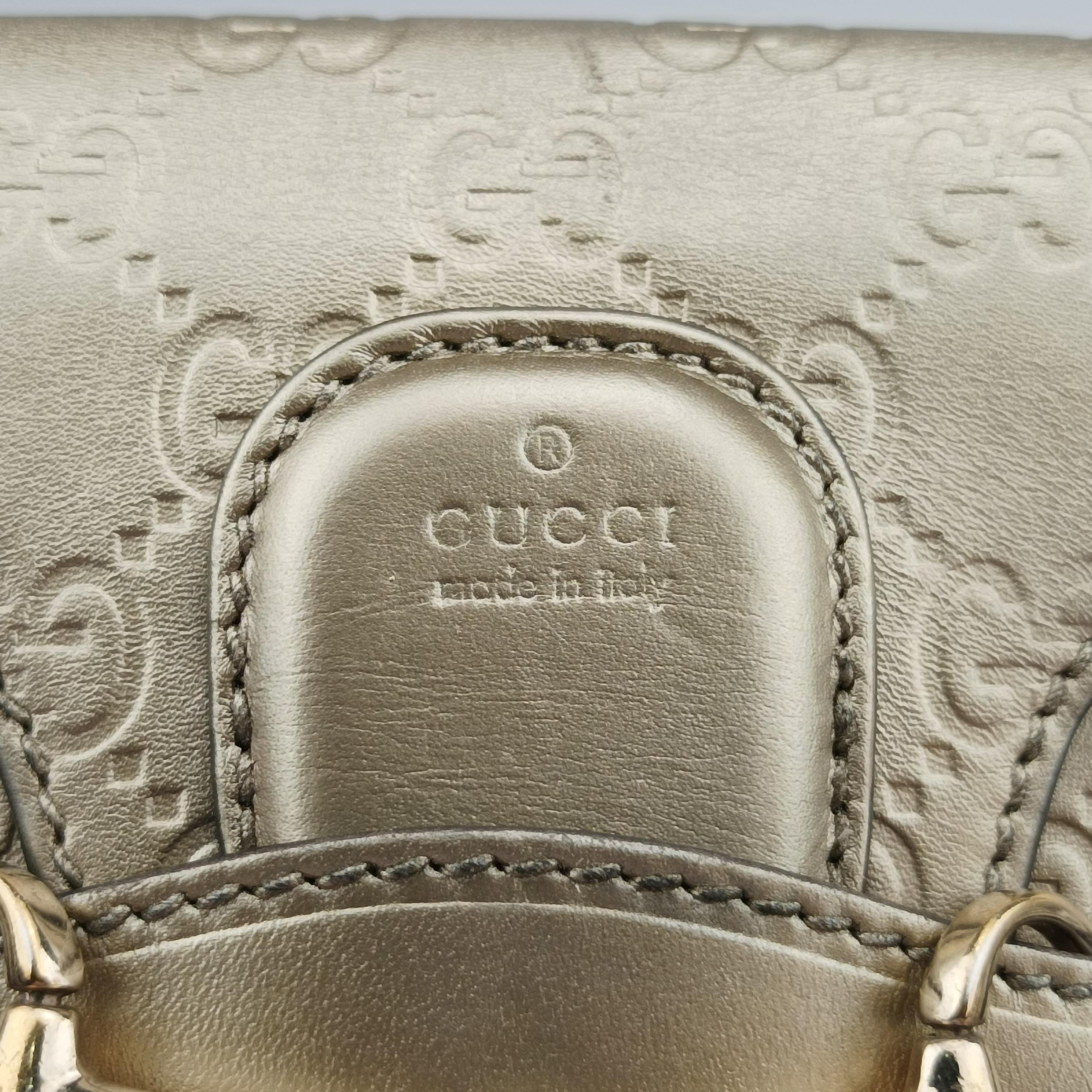 Pre-owned Gucci Emily Golden Leather 369621 shoulderbag | stylenewstar