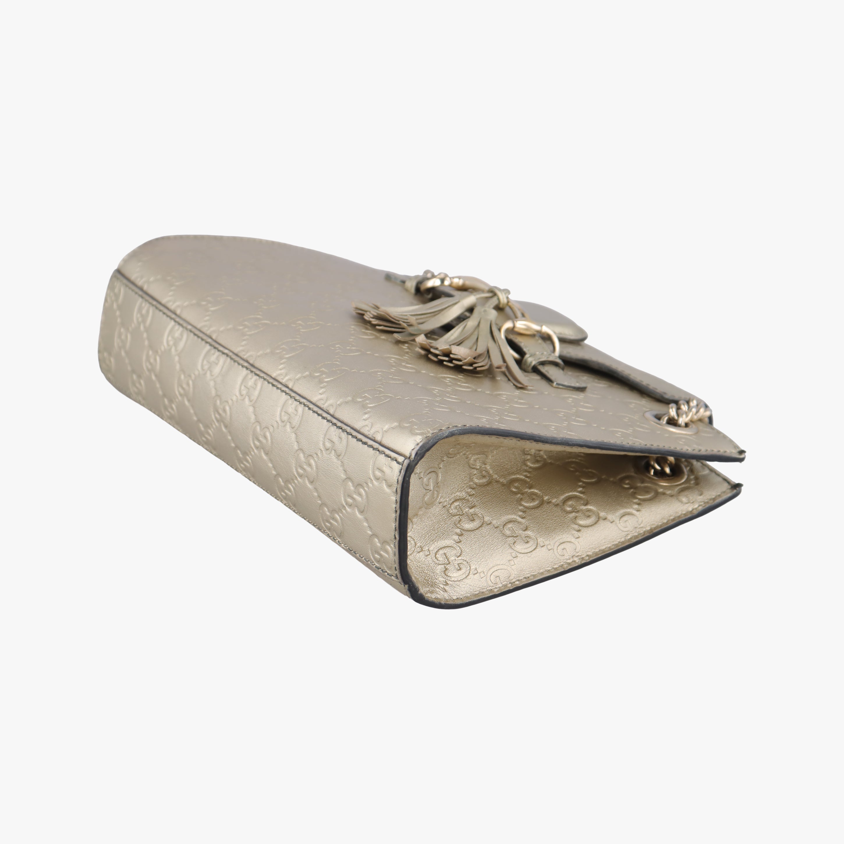 Pre-owned Gucci Emily Golden Leather 369621 shoulderbag | stylenewstar