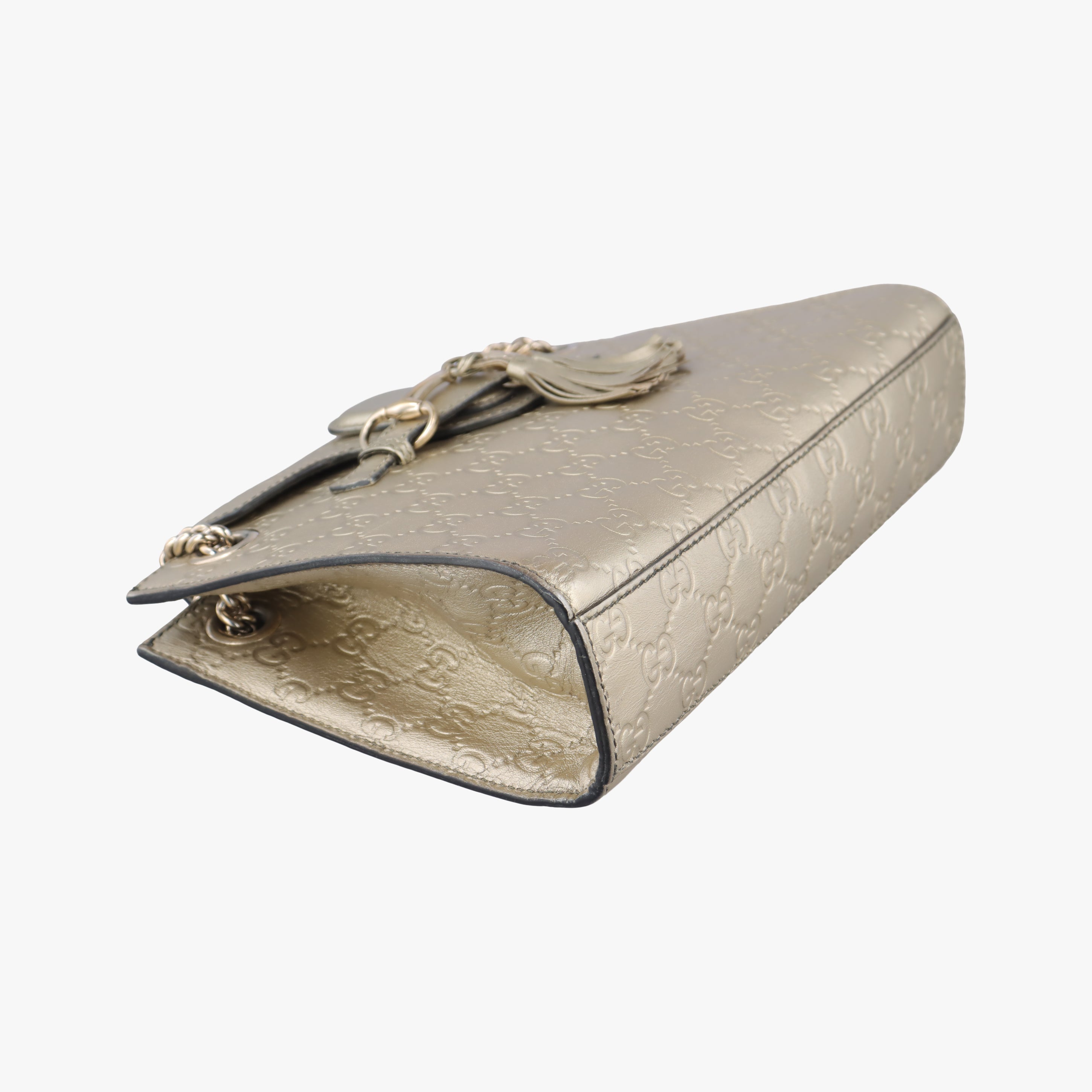 Pre-owned Gucci Emily Golden Leather 369621 shoulderbag | stylenewstar