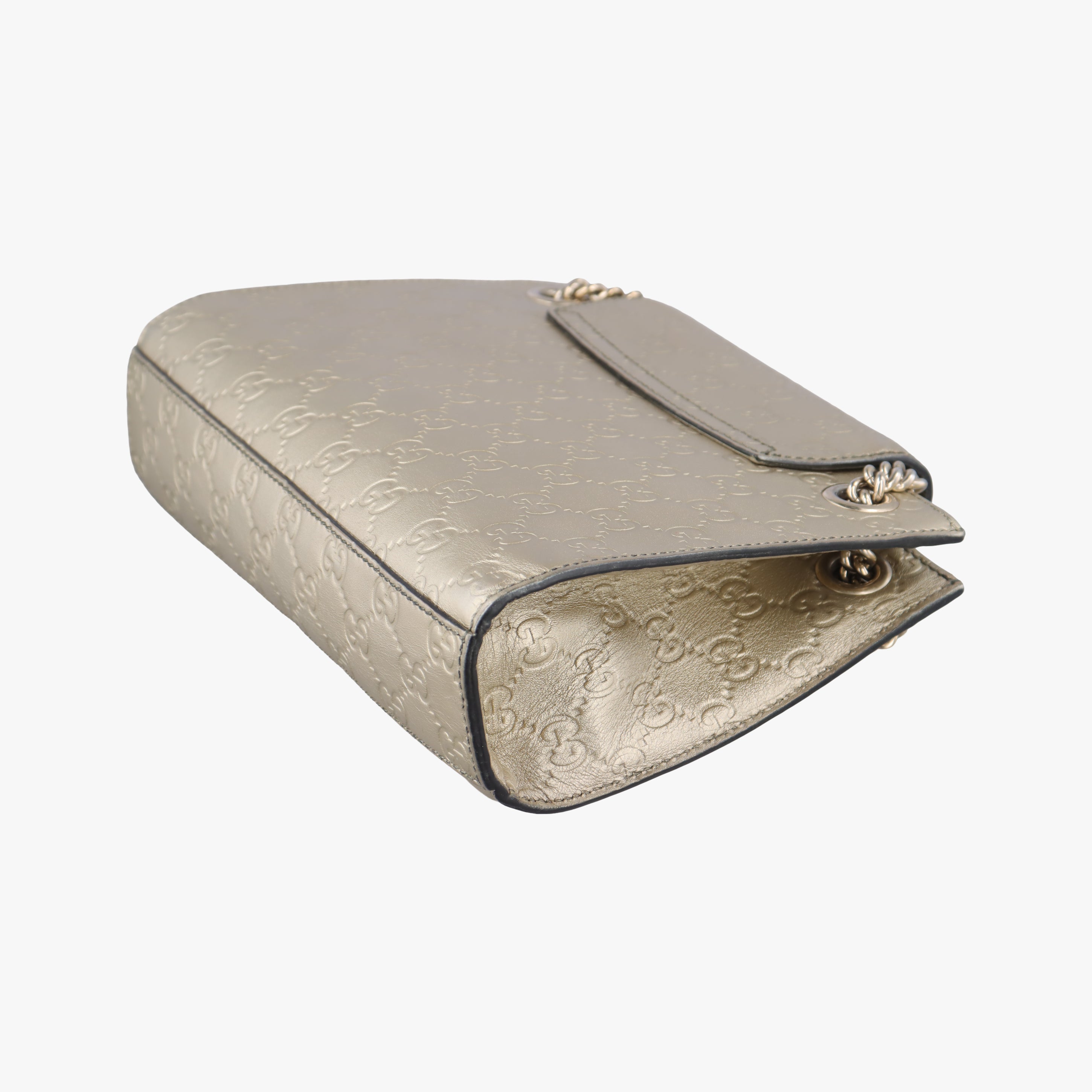 Pre-owned Gucci Emily Golden Leather 369621 shoulderbag | stylenewstar