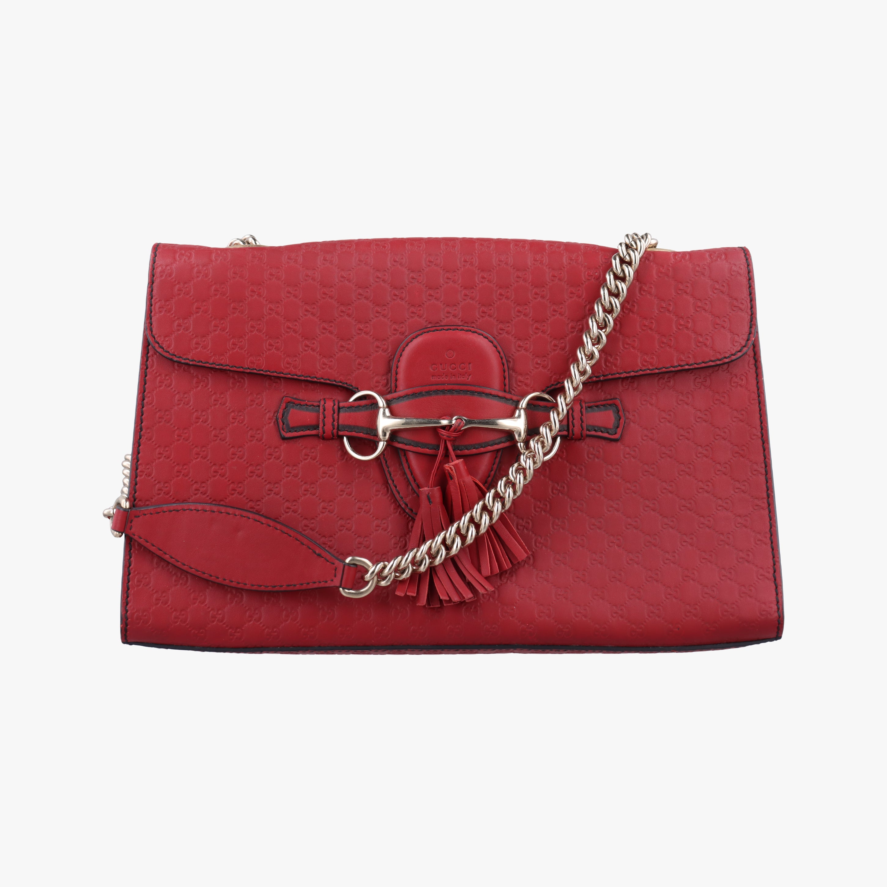Pre-owned Gucci Emily Red Leather 449635 shoulderbag | stylenewstar