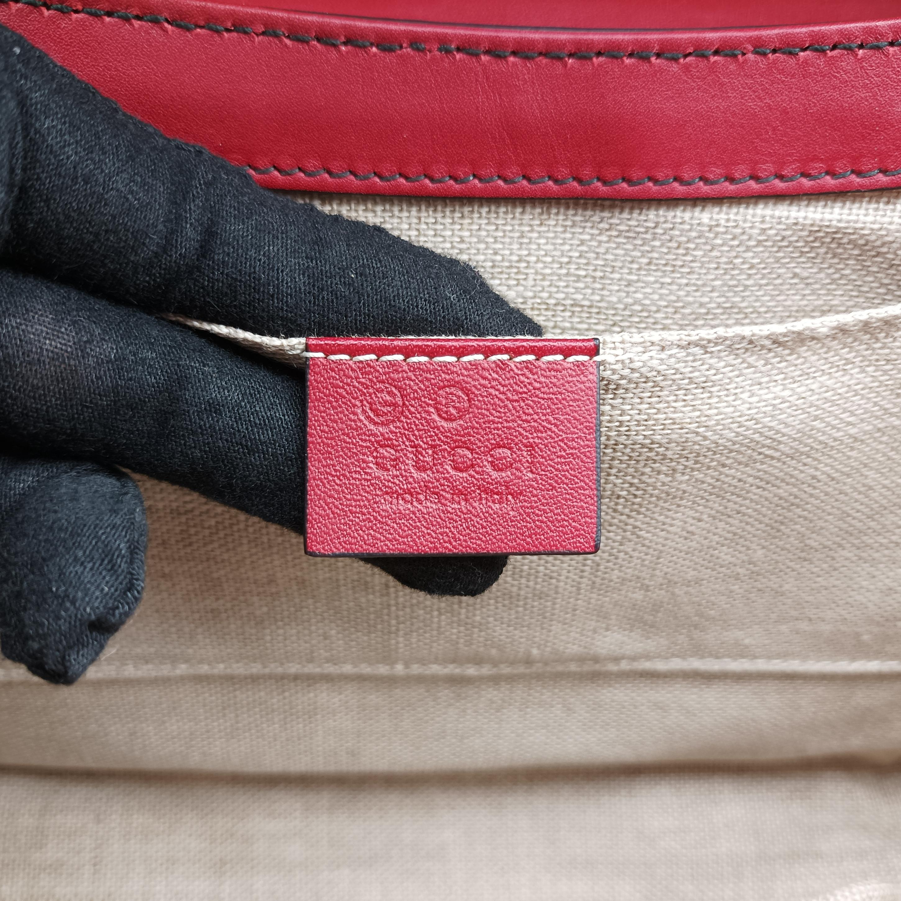 Pre-owned Gucci Emily Red Leather 449635 shoulderbag | stylenewstar