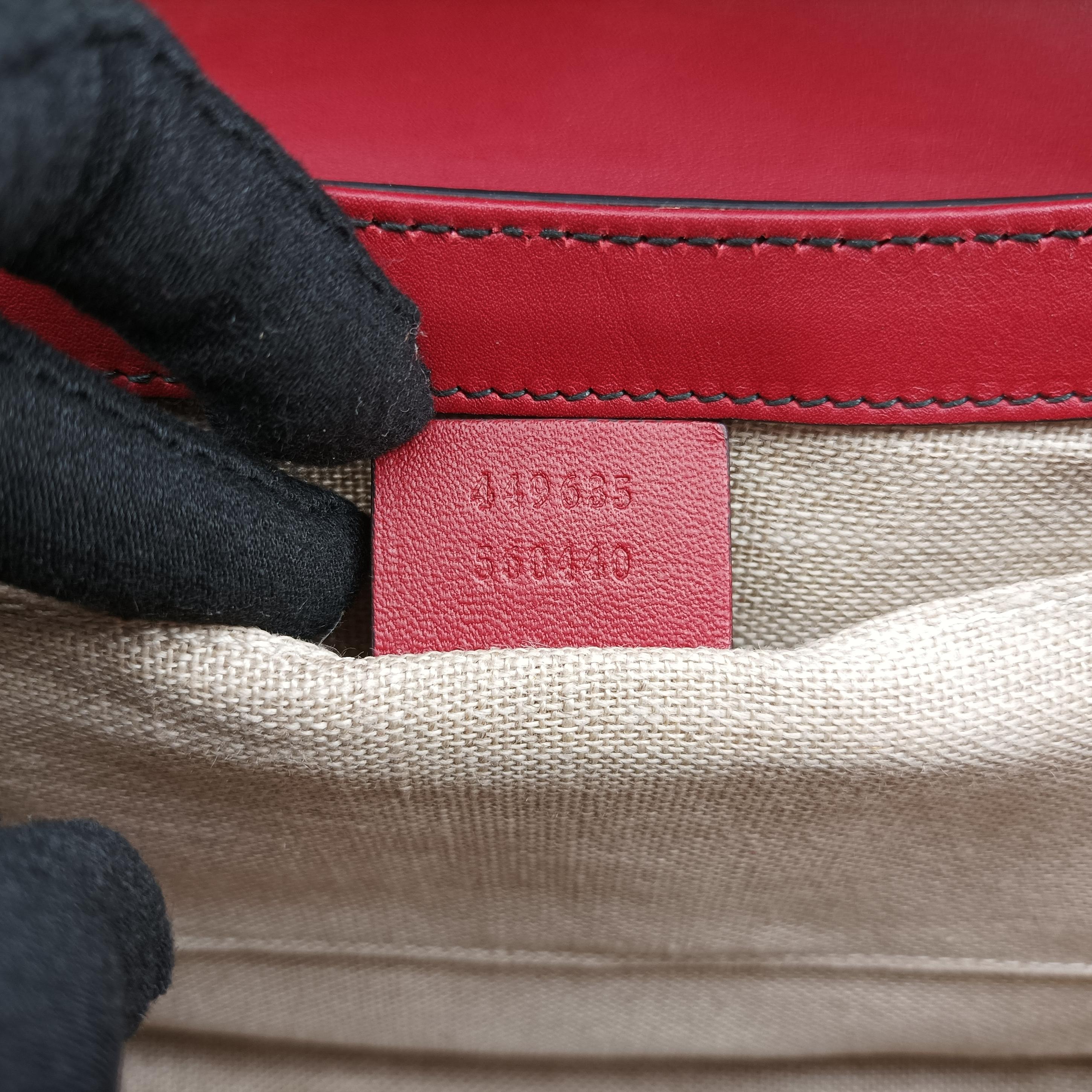 Pre-owned Gucci Emily Red Leather 449635 shoulderbag | stylenewstar