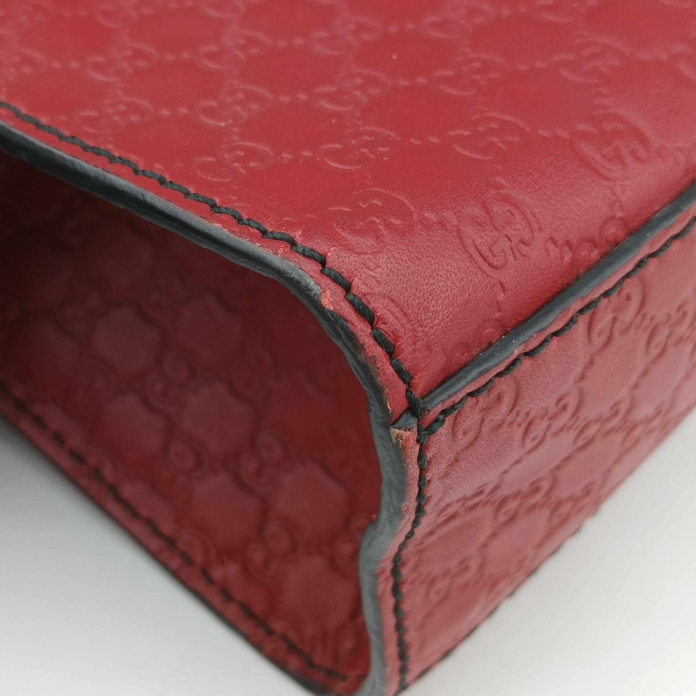 Pre-owned Gucci Emily Red Leather 449635 shoulderbag | stylenewstar