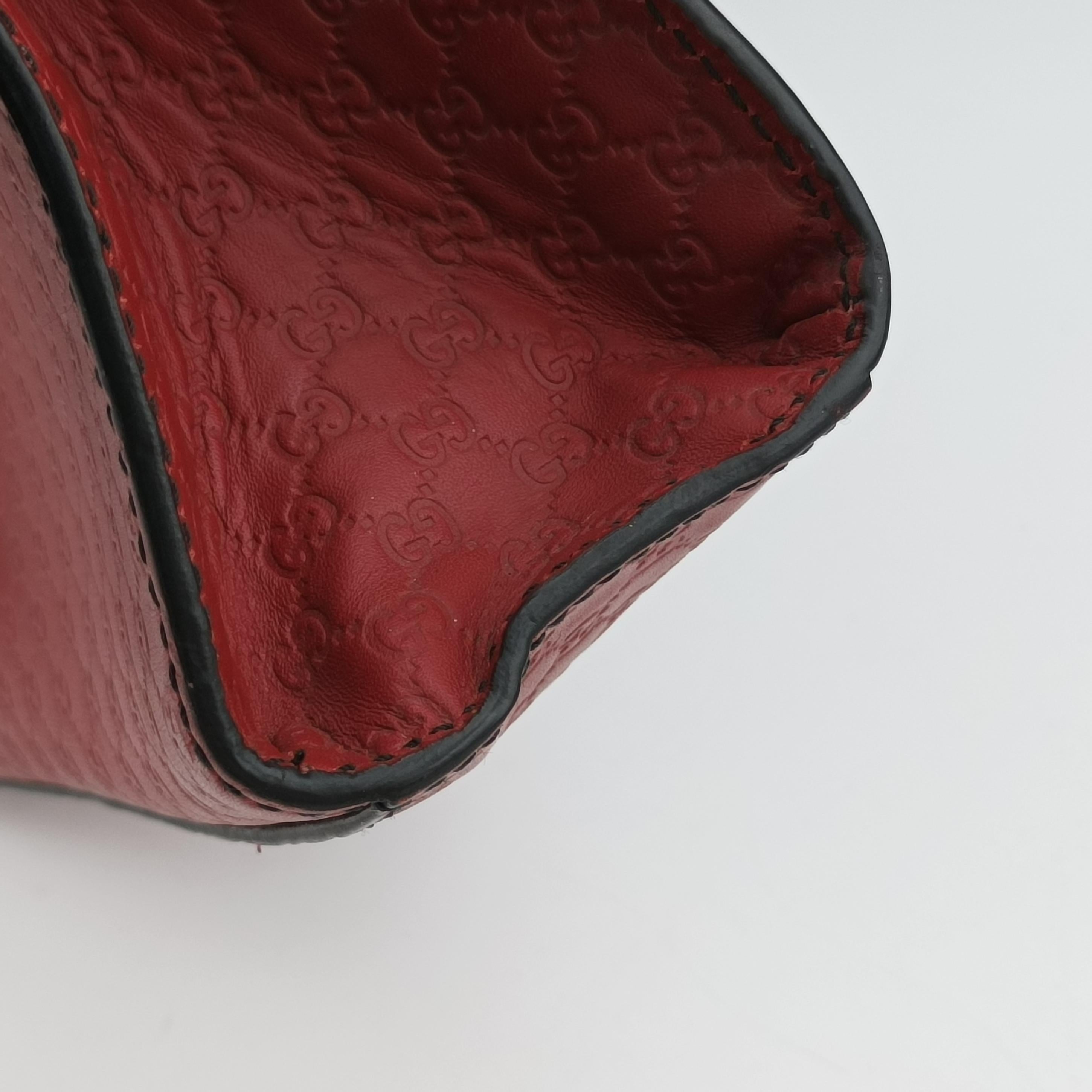 Pre-owned Gucci Emily Red Leather 449635 shoulderbag | stylenewstar