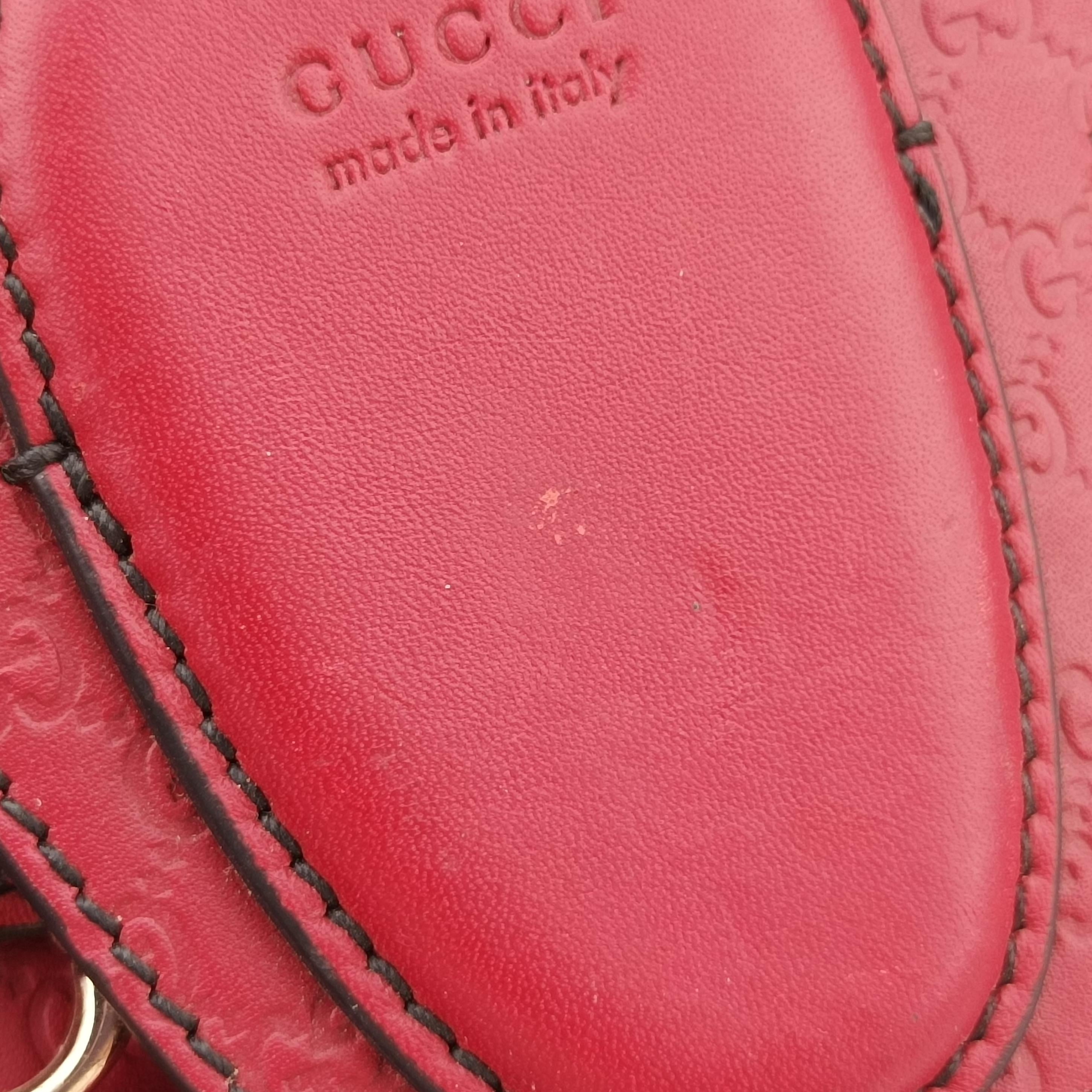 Pre-owned Gucci Emily Red Leather 449635 shoulderbag | stylenewstar