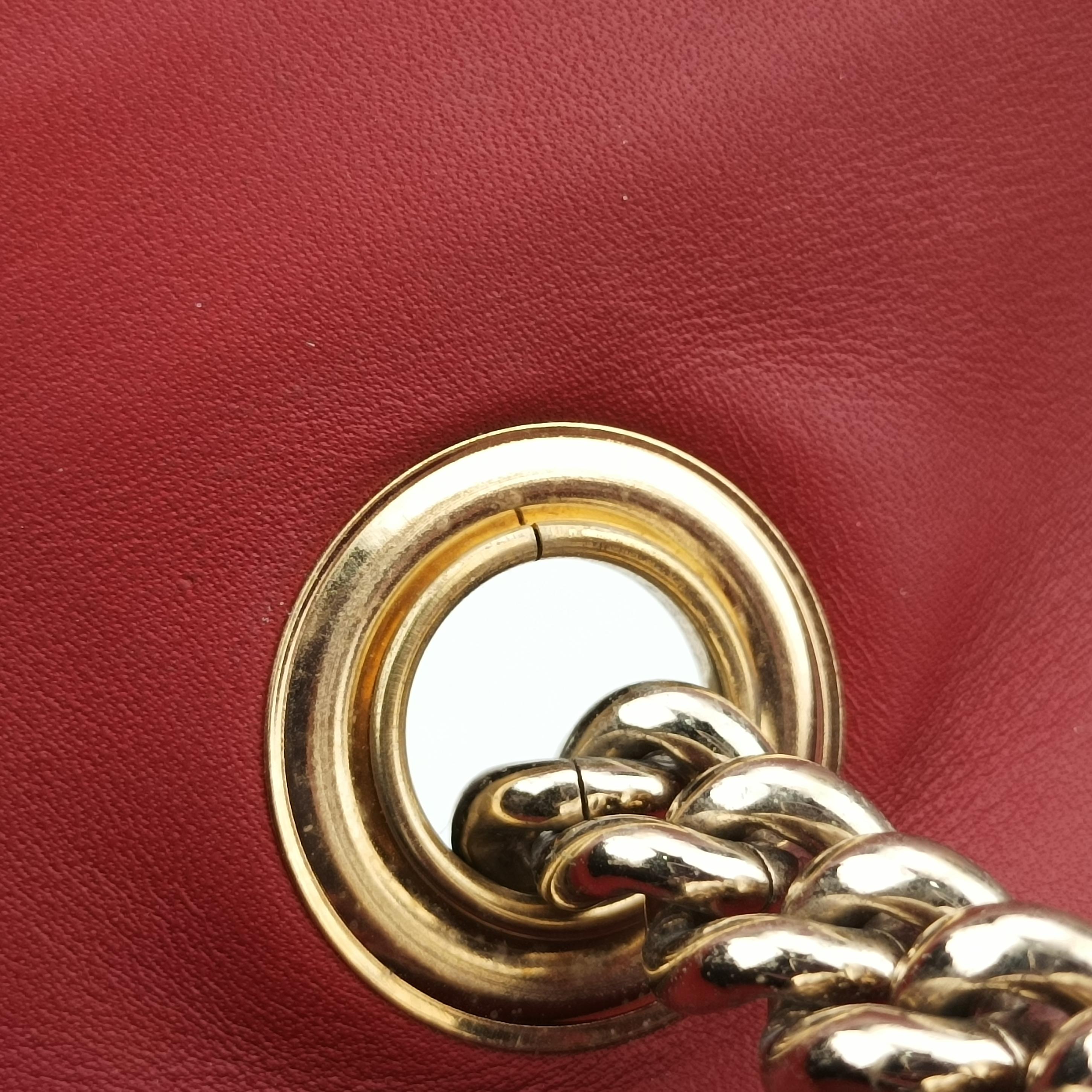 Pre-owned Gucci Emily Red Leather 449635 shoulderbag | stylenewstar