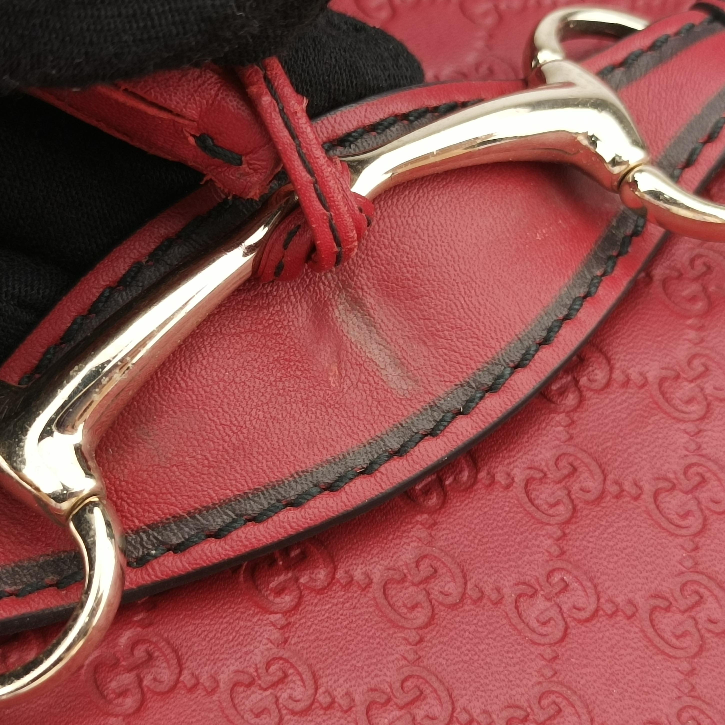 Pre-owned Gucci Emily Red Leather 449635 shoulderbag | stylenewstar