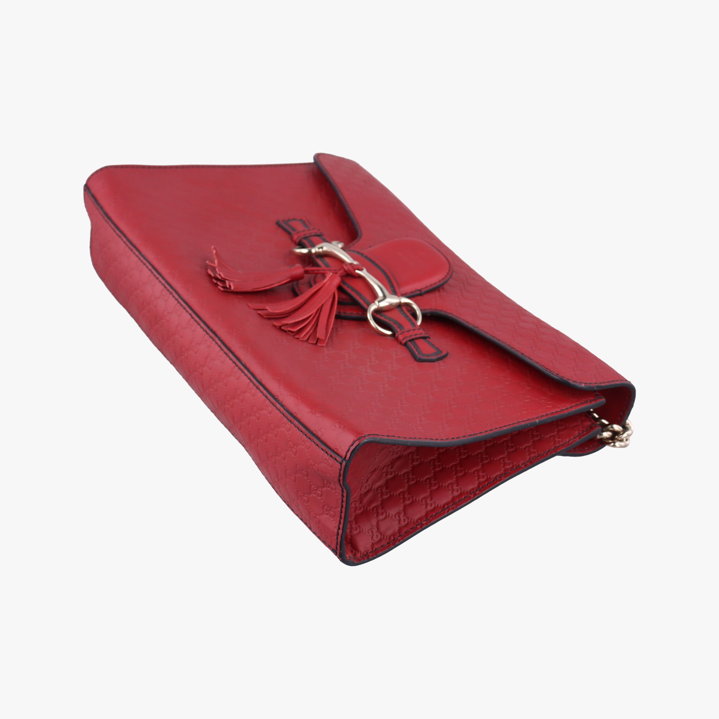 Pre-owned Gucci Emily Red Leather 449635 shoulderbag | stylenewstar