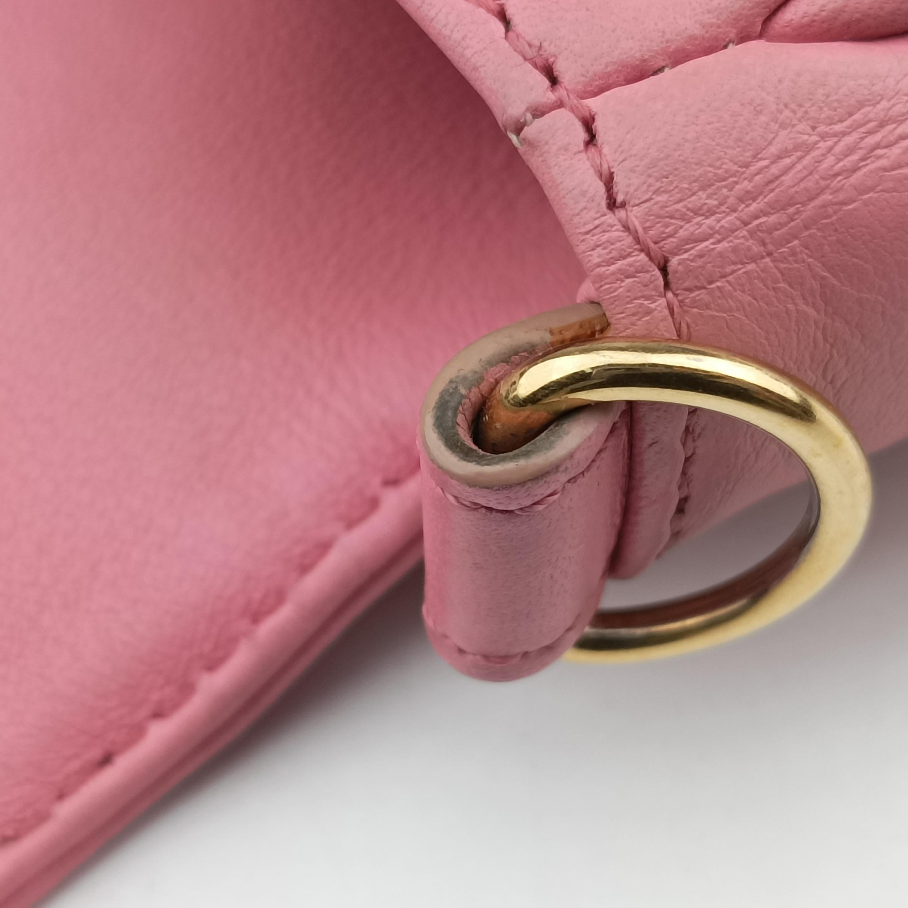 Pre-owned Fendi Fendista Pochette Pink Leather 8M0276 shoulderbag | stylenewstar