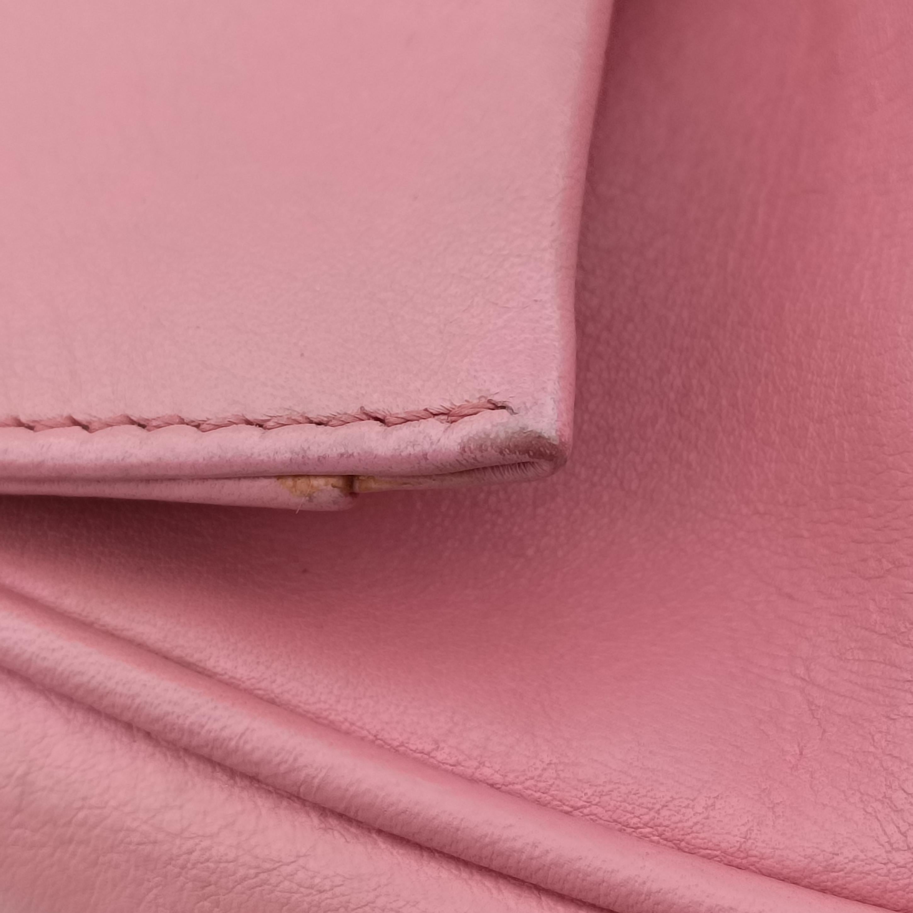 Pre-owned Fendi Fendista Pochette Pink Leather 8M0276 shoulderbag | stylenewstar