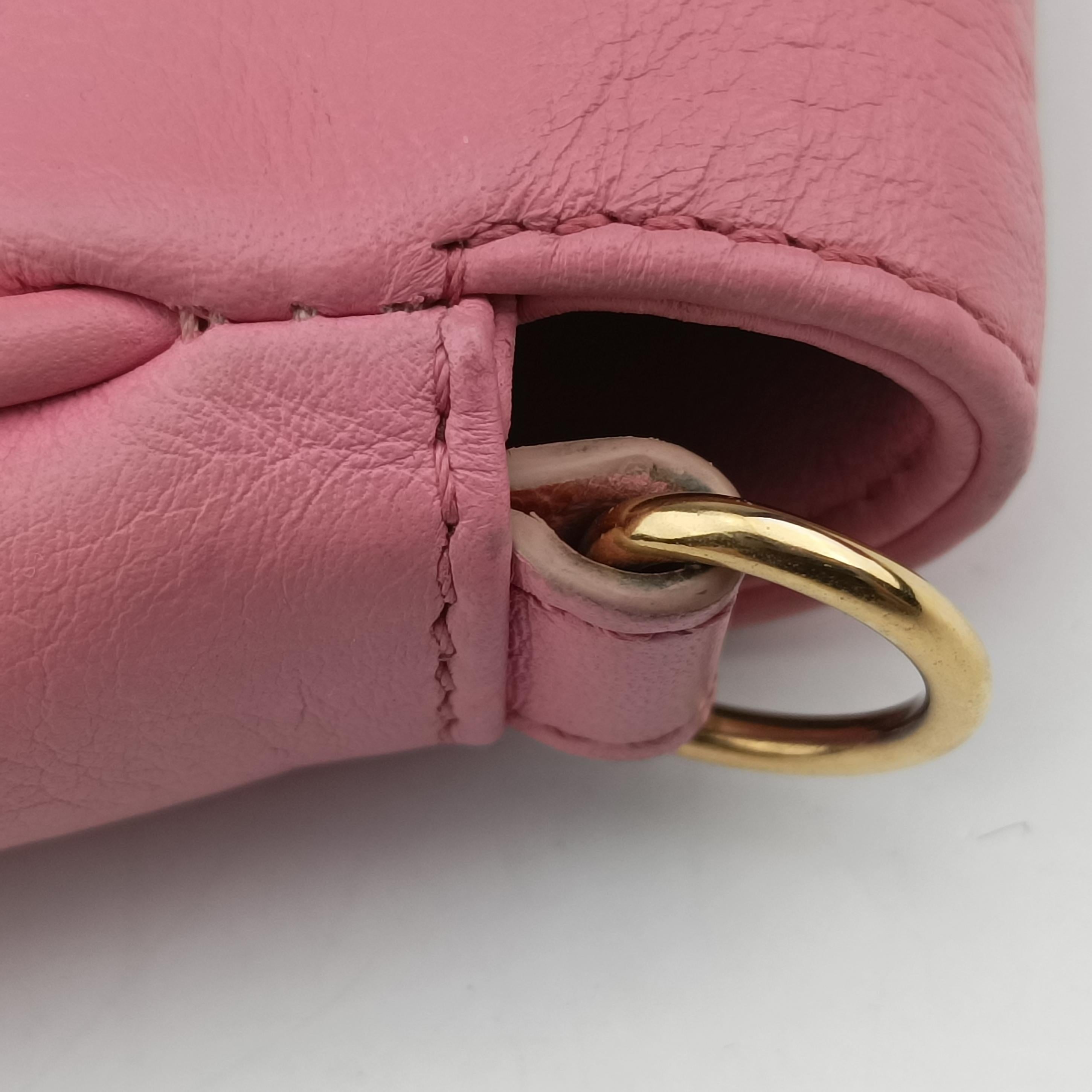 Pre-owned Fendi Fendista Pochette Pink Leather 8M0276 shoulderbag | stylenewstar