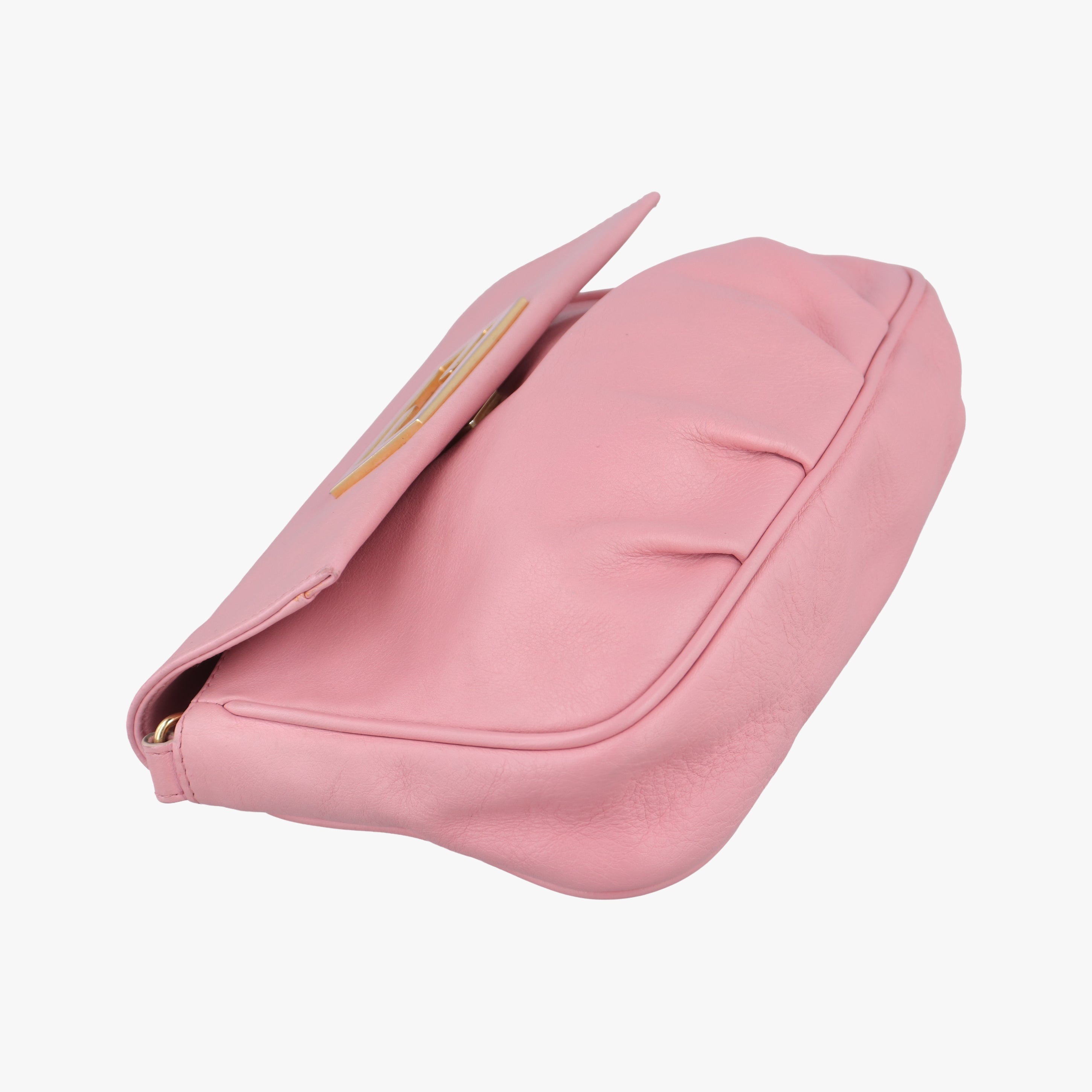 Pre-owned Fendi Fendista Pochette Pink Leather 8M0276 shoulderbag | stylenewstar