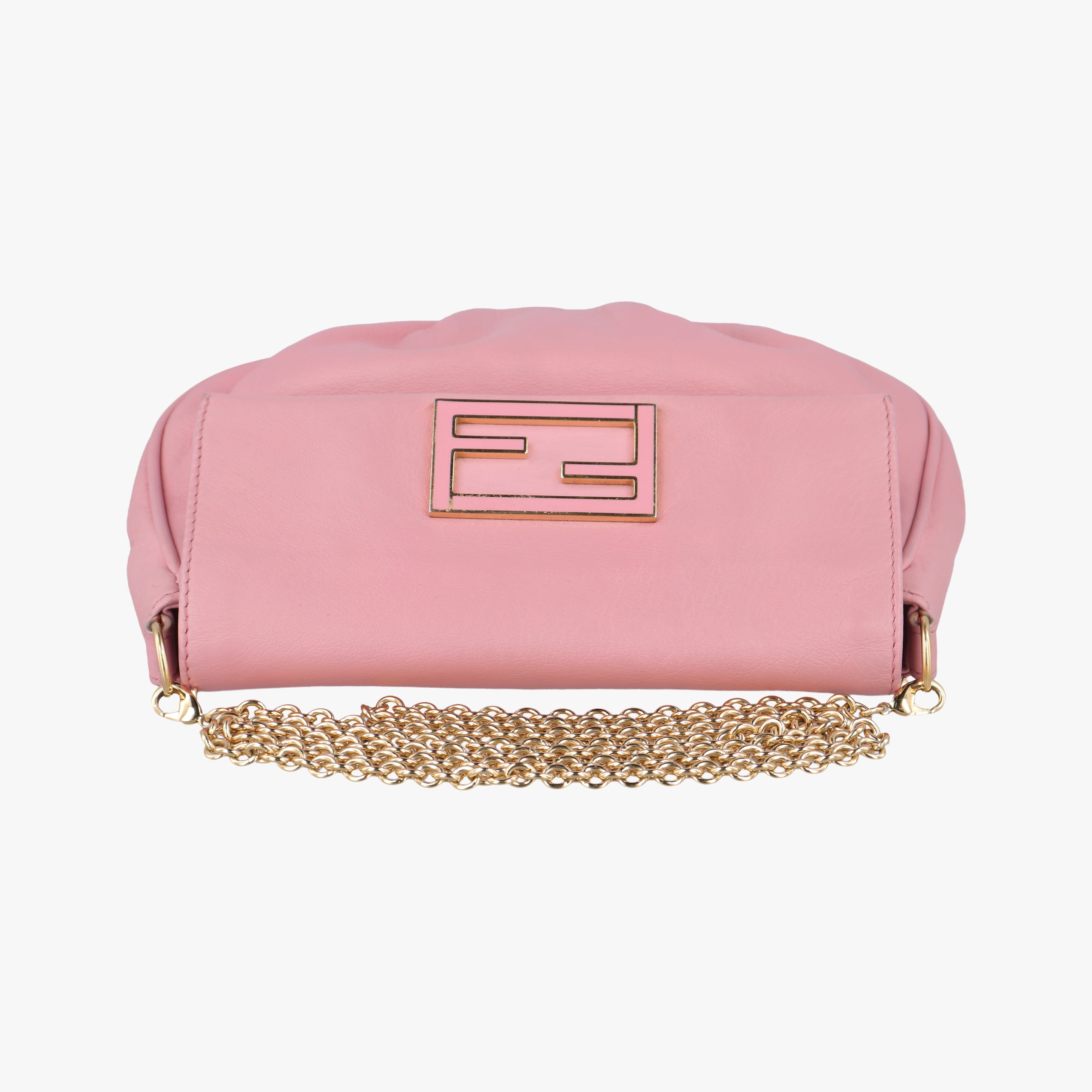 Pre-owned Fendi Fendista Pochette Pink Leather 8M0276 shoulderbag | stylenewstar