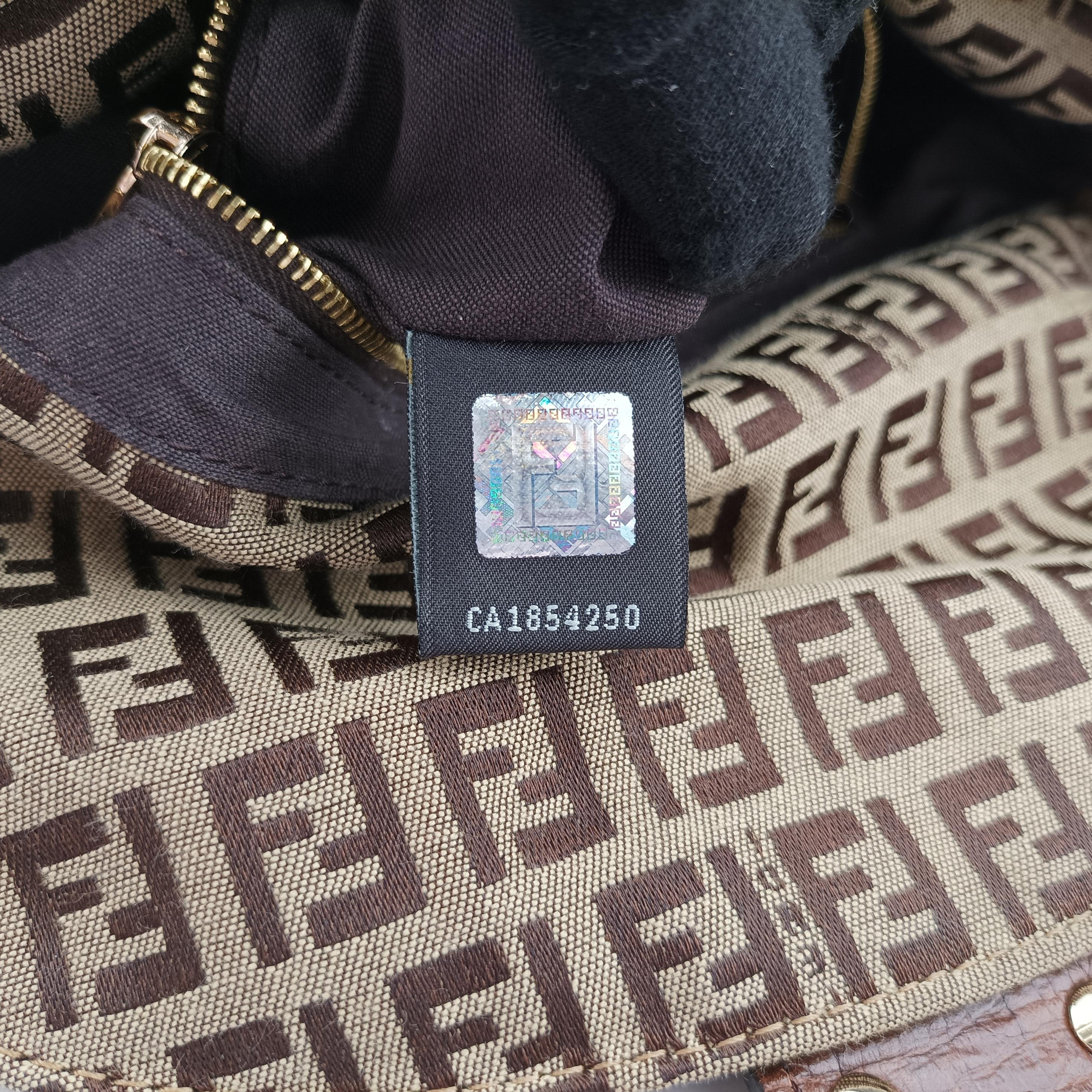 Vintage Fendi Zucchino Baguette Brown fabric 8BR003 shoulderbag | stylenewstar