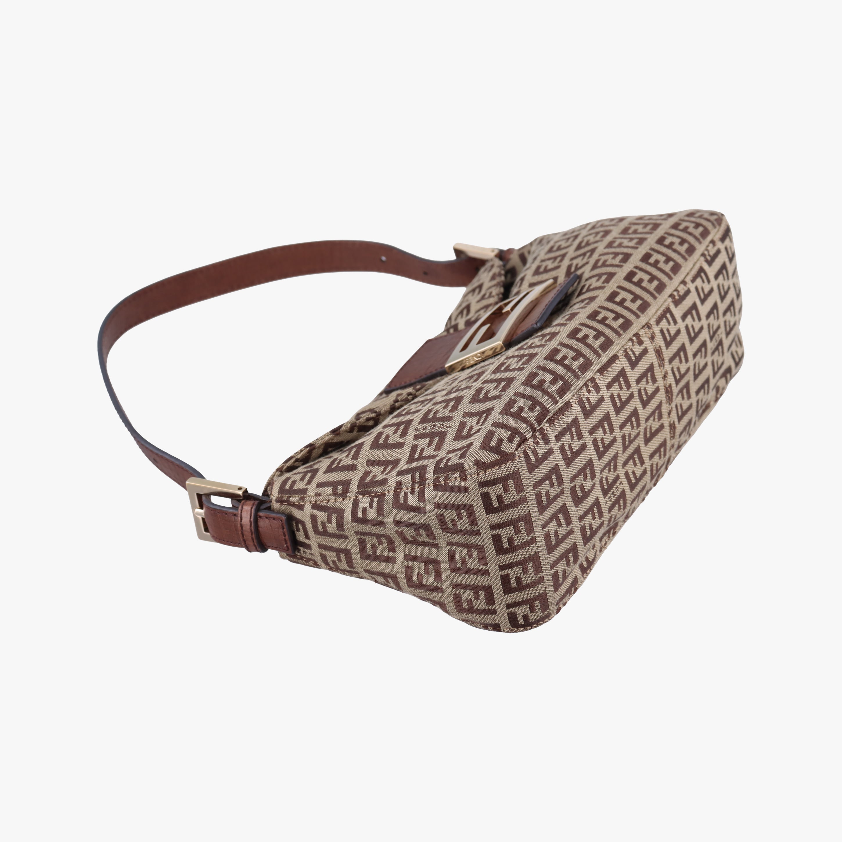 Vintage Fendi Zucchino Baguette Brown fabric 8BR003 shoulderbag | stylenewstar