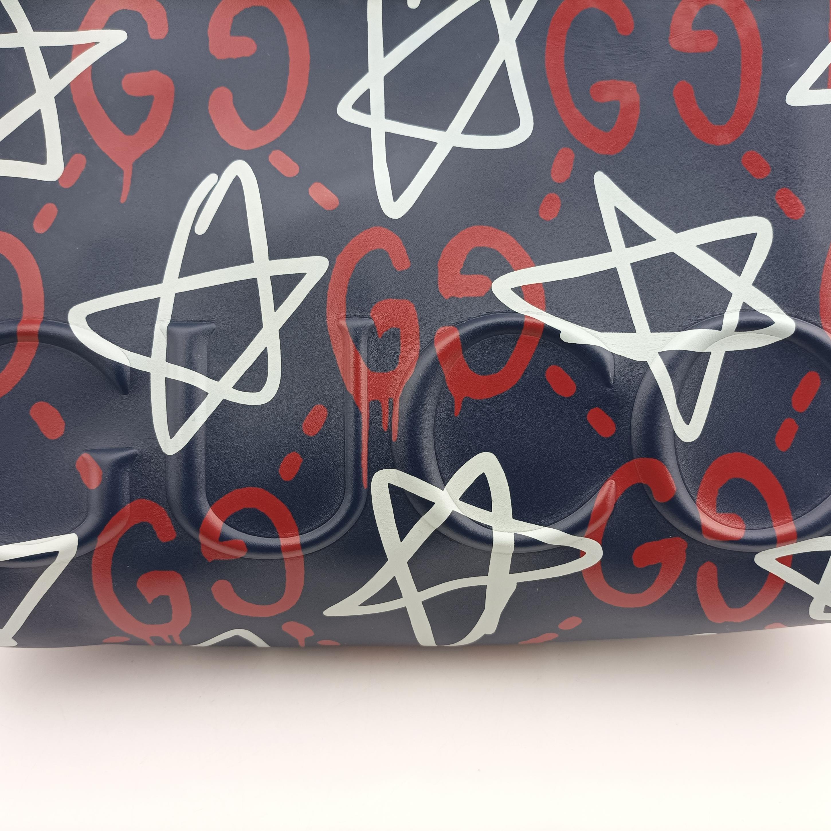 Secondhand Gucci GucciGhost Star Navy×Multicolour Leather 414476 shoulderbag | stylenewstar