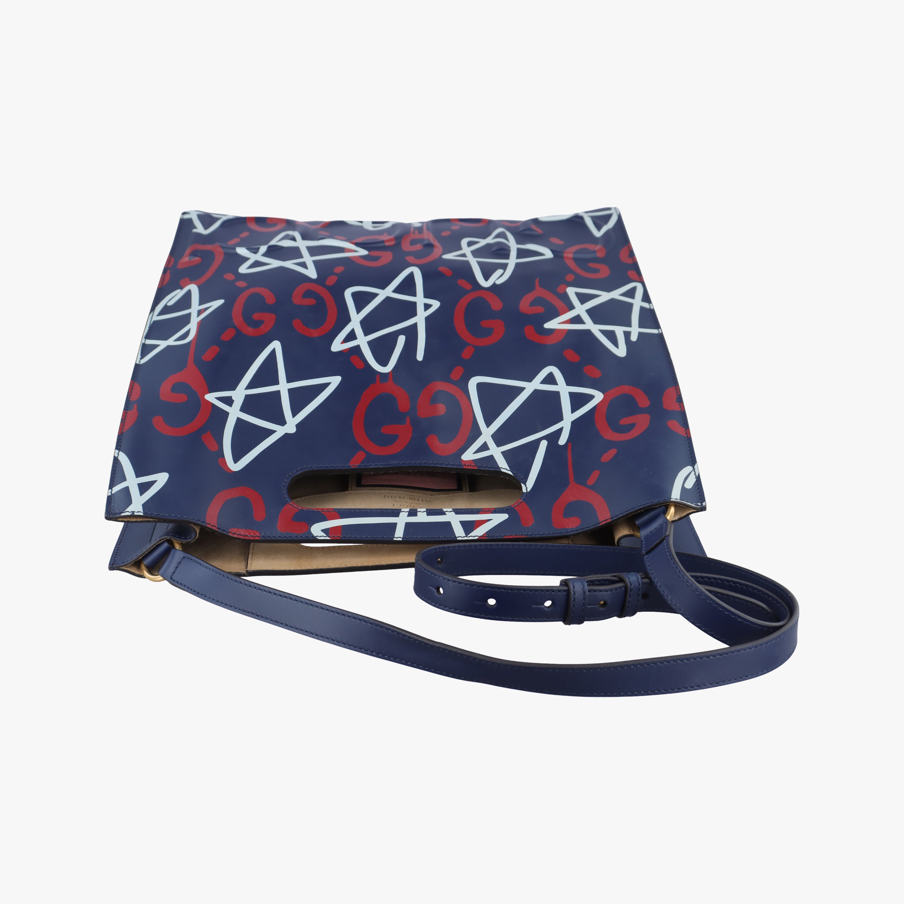 Secondhand Gucci GucciGhost Star Navy×Multicolour Leather 414476 shoulderbag | stylenewstar
