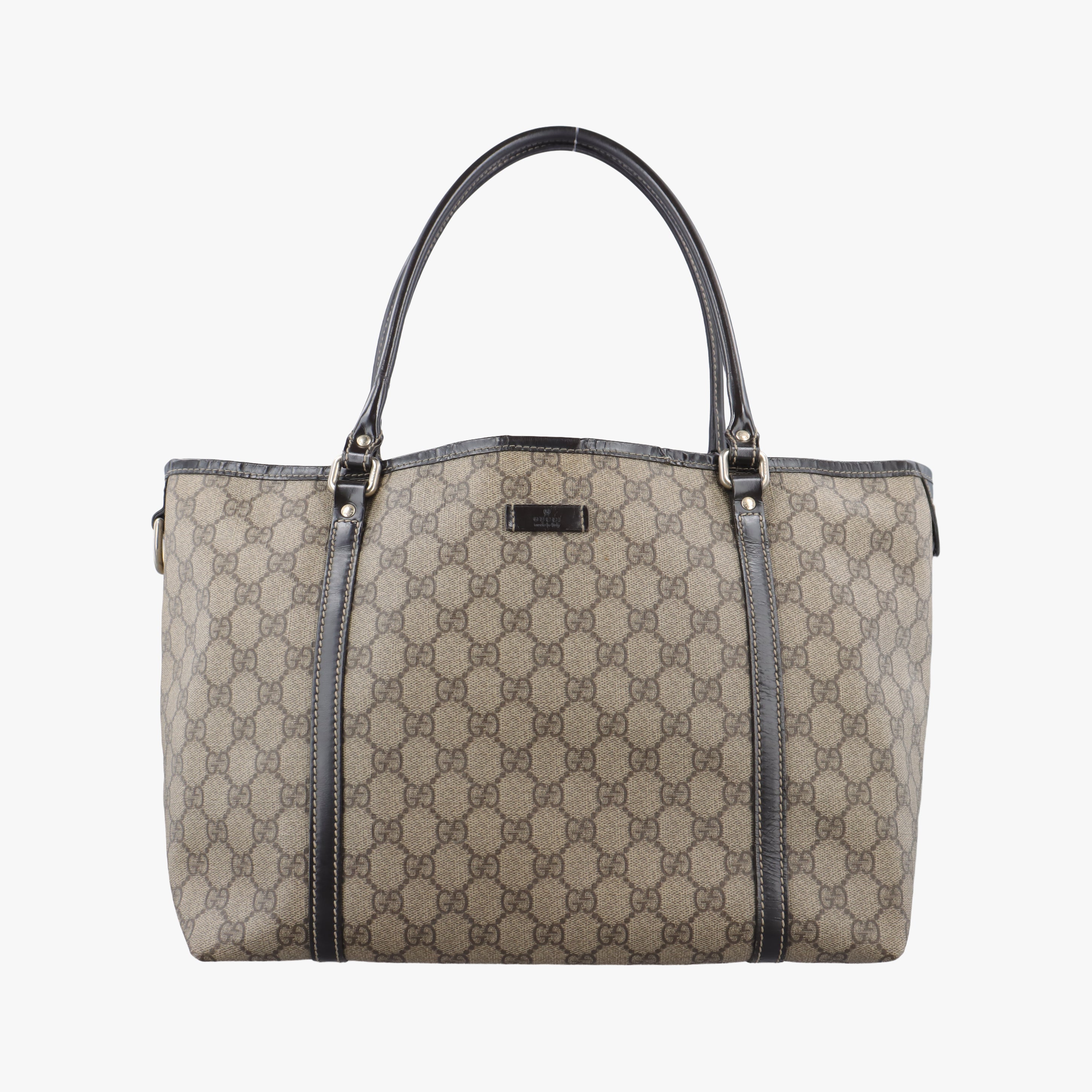 Pre-owned Gucci GG Supreme GG Plus heart flower Brown×Black Canvas 197953 handbag | stylenewstar