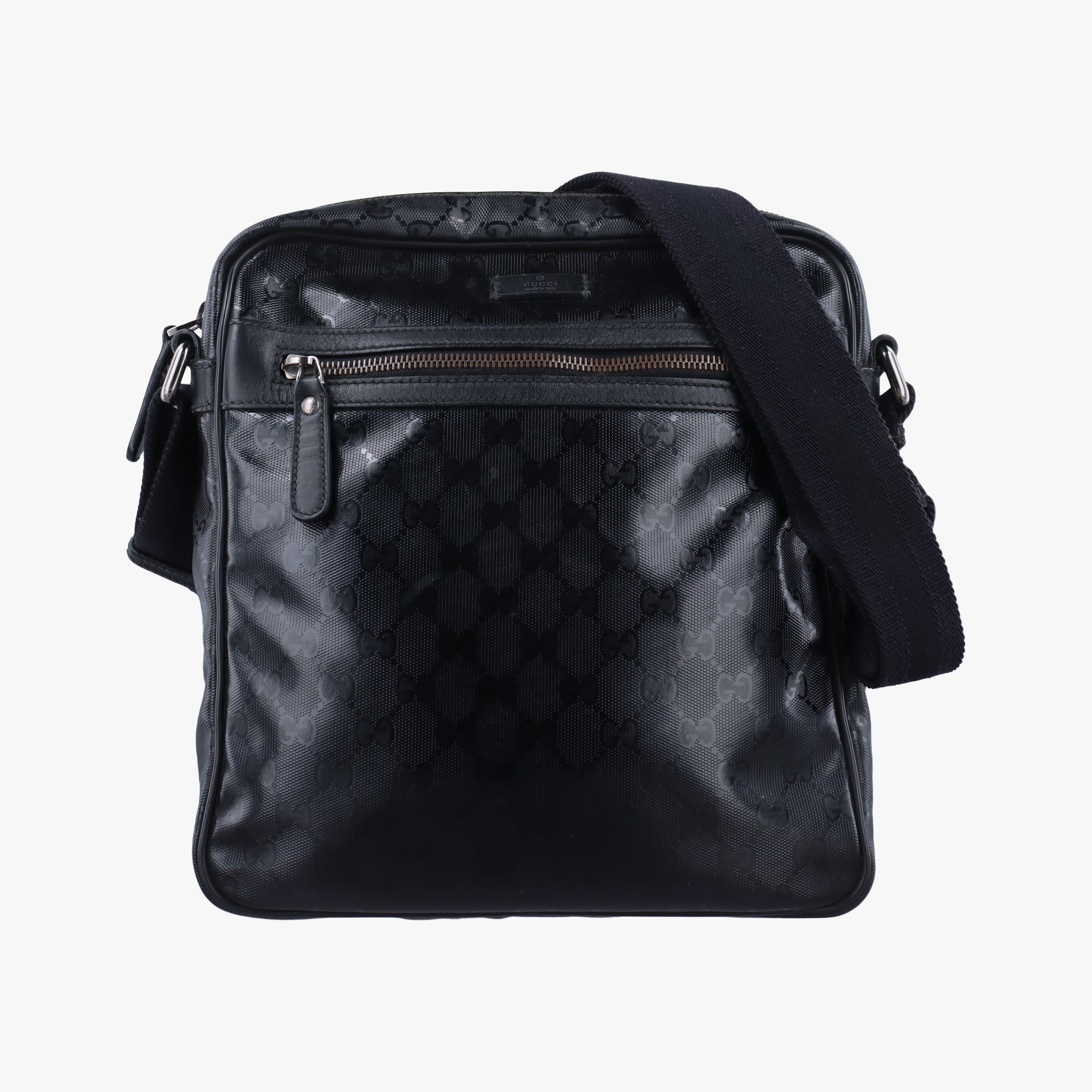 Pre-owned Gucci GG Imprime Messenger Black PVC coated canvas 201448 shoulderbag | stylenewstar