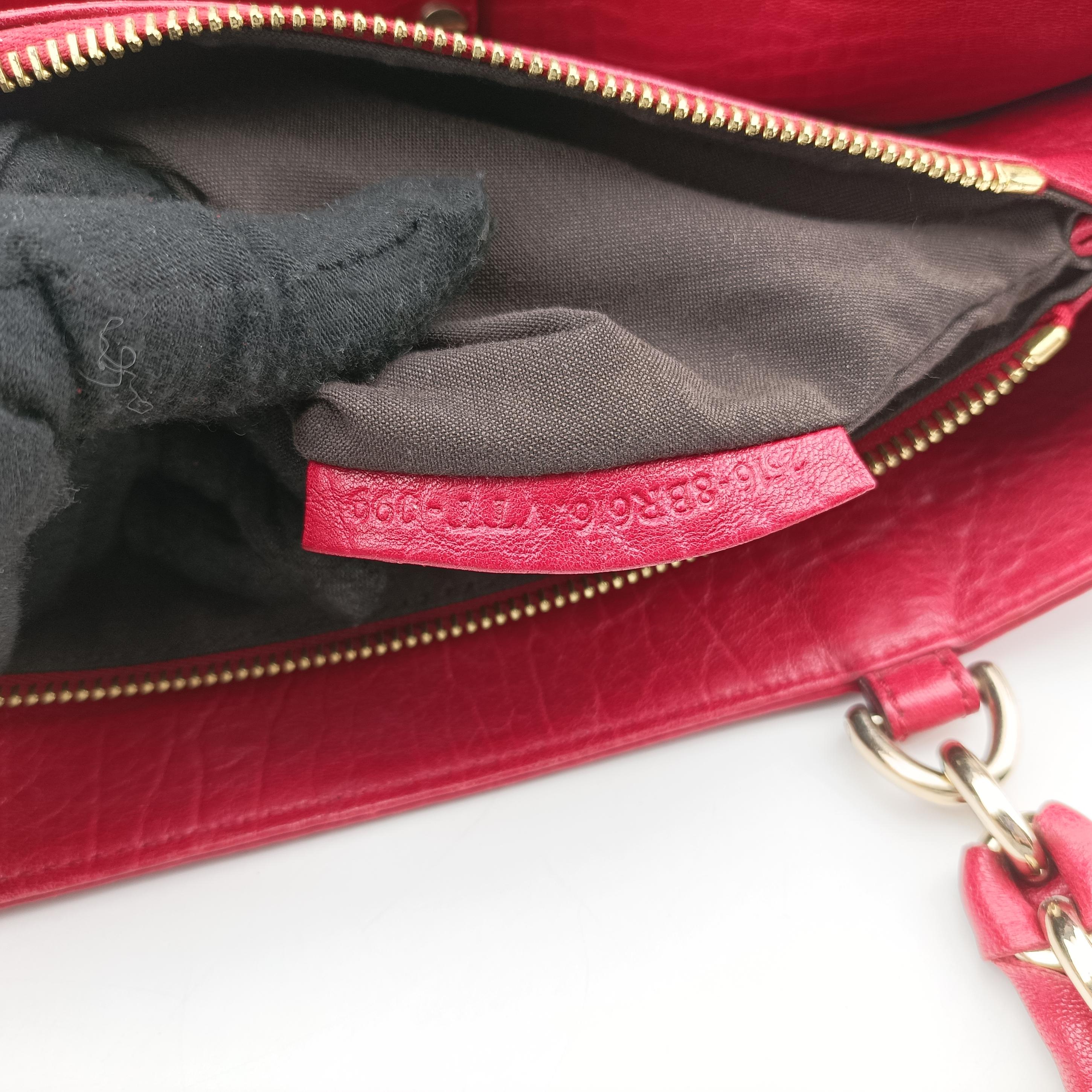 Pre-owned Fendi Mia Red Leather 8BR616 shoulderbag | stylenewstar