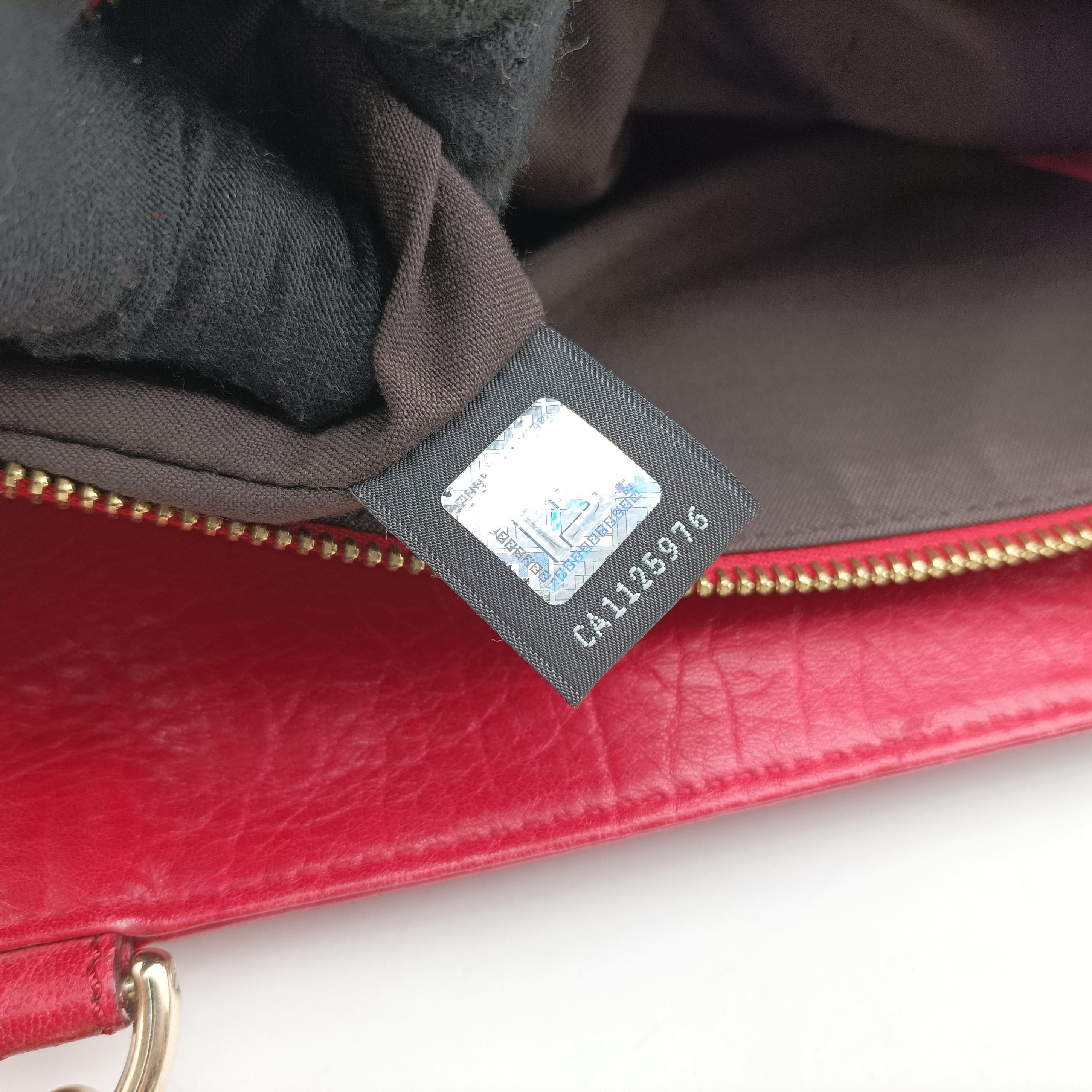 Pre-owned Fendi Mia Red Leather 8BR616 shoulderbag | stylenewstar