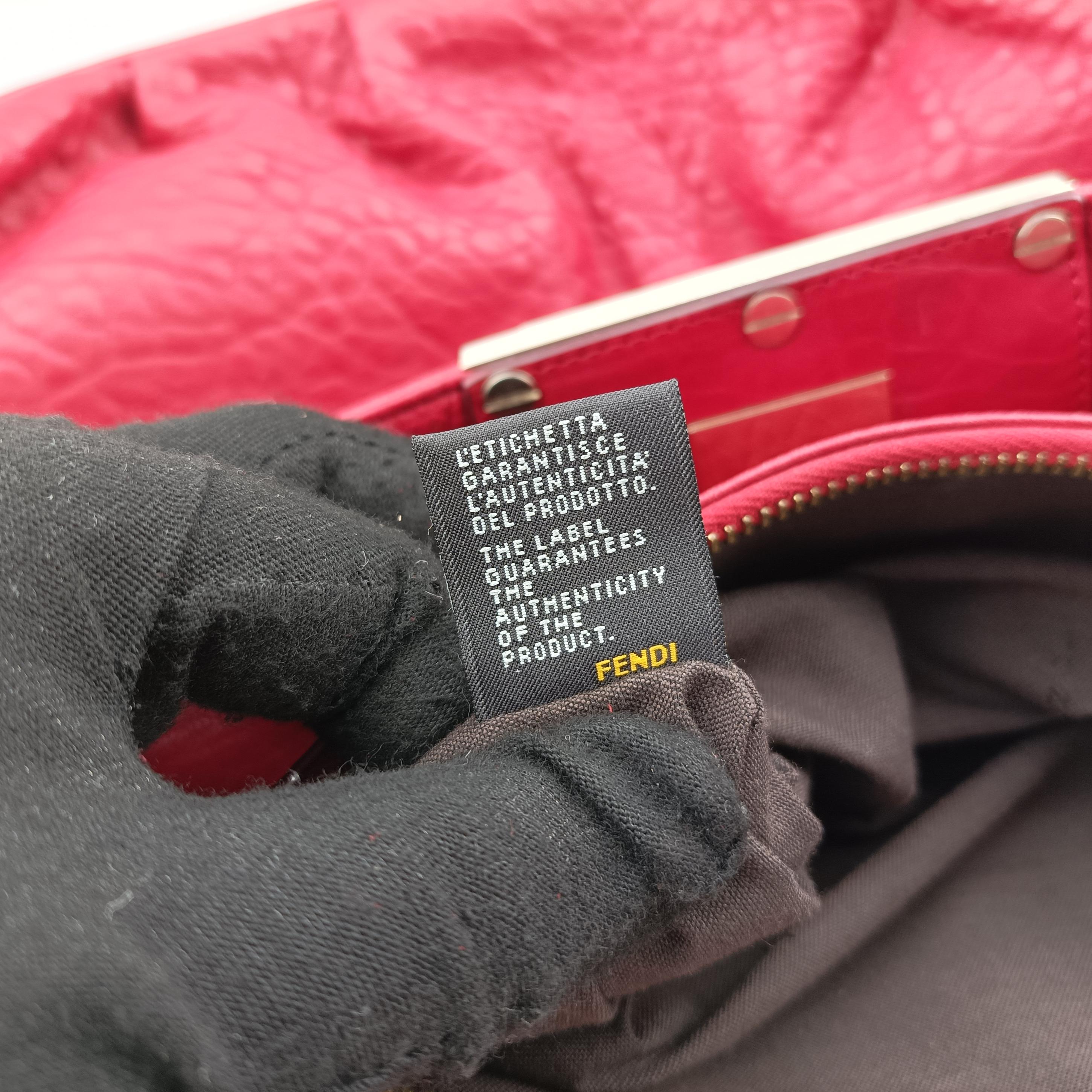 Pre-owned Fendi Mia Red Leather 8BR616 shoulderbag | stylenewstar