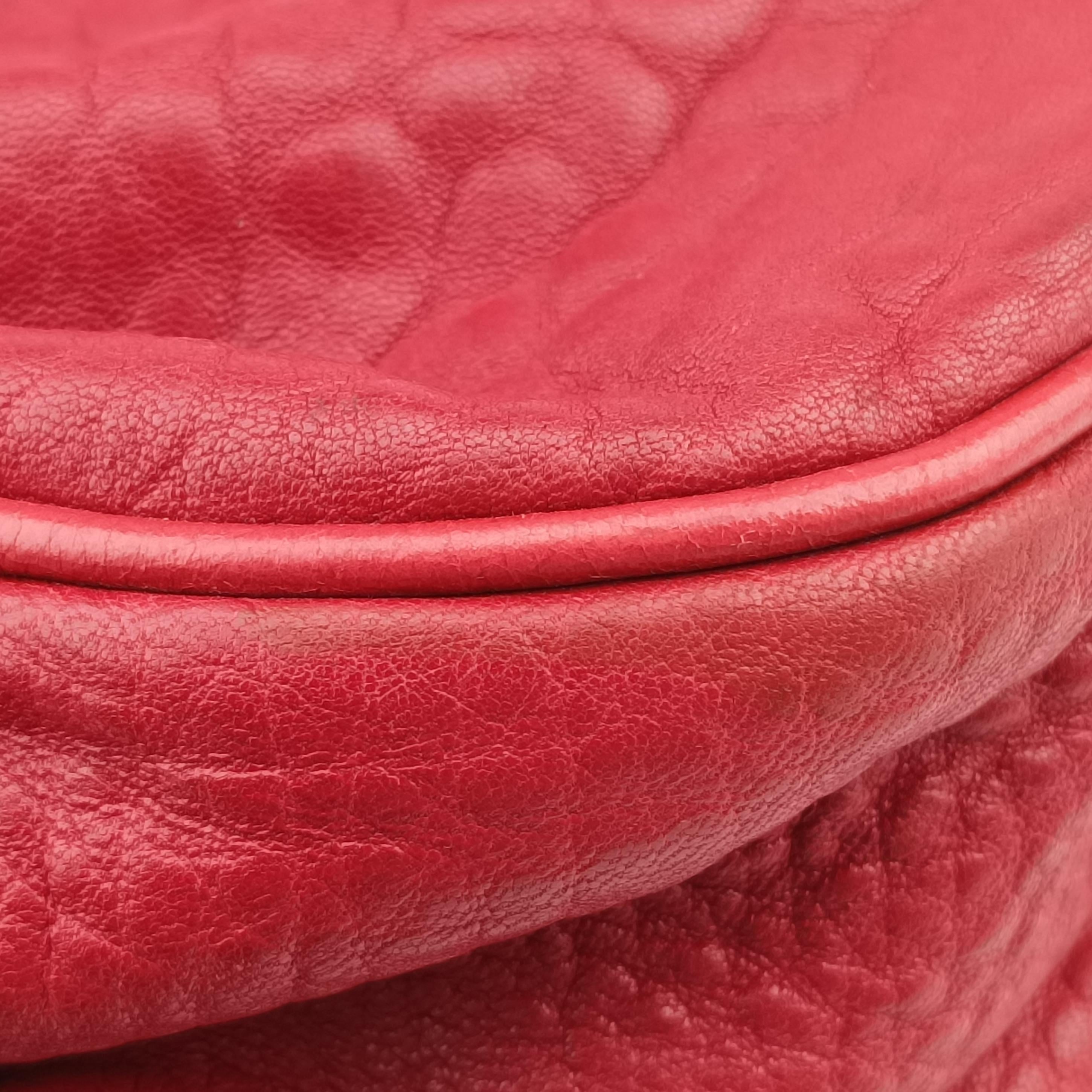 Pre-owned Fendi Mia Red Leather 8BR616 shoulderbag | stylenewstar